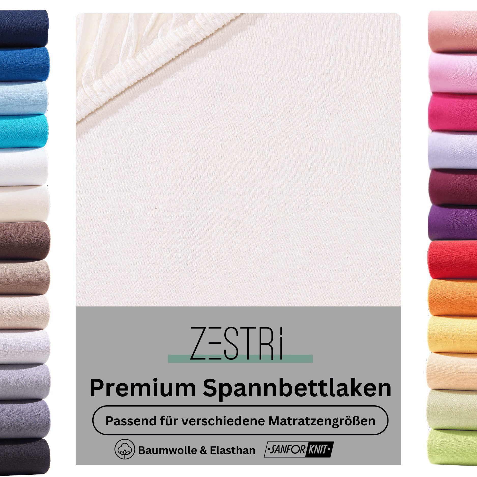 Zestri Spannbettlaken für Boxspringbett Wasserbett 140x200 180x200 cm Baumw günstig online kaufen