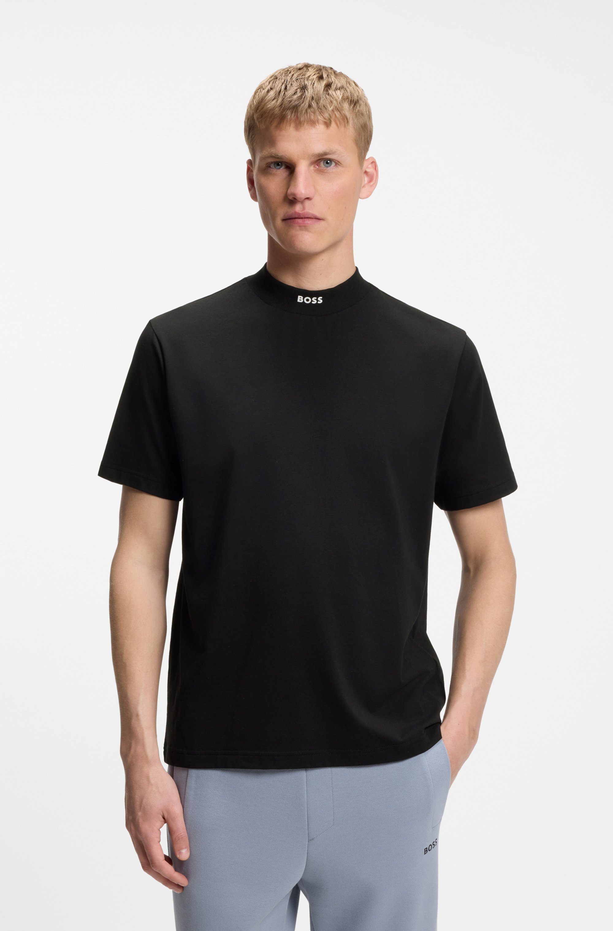 BOSS GREEN T-Shirt Tee Collar aus Stretch-Baumwolle, relaxed fit