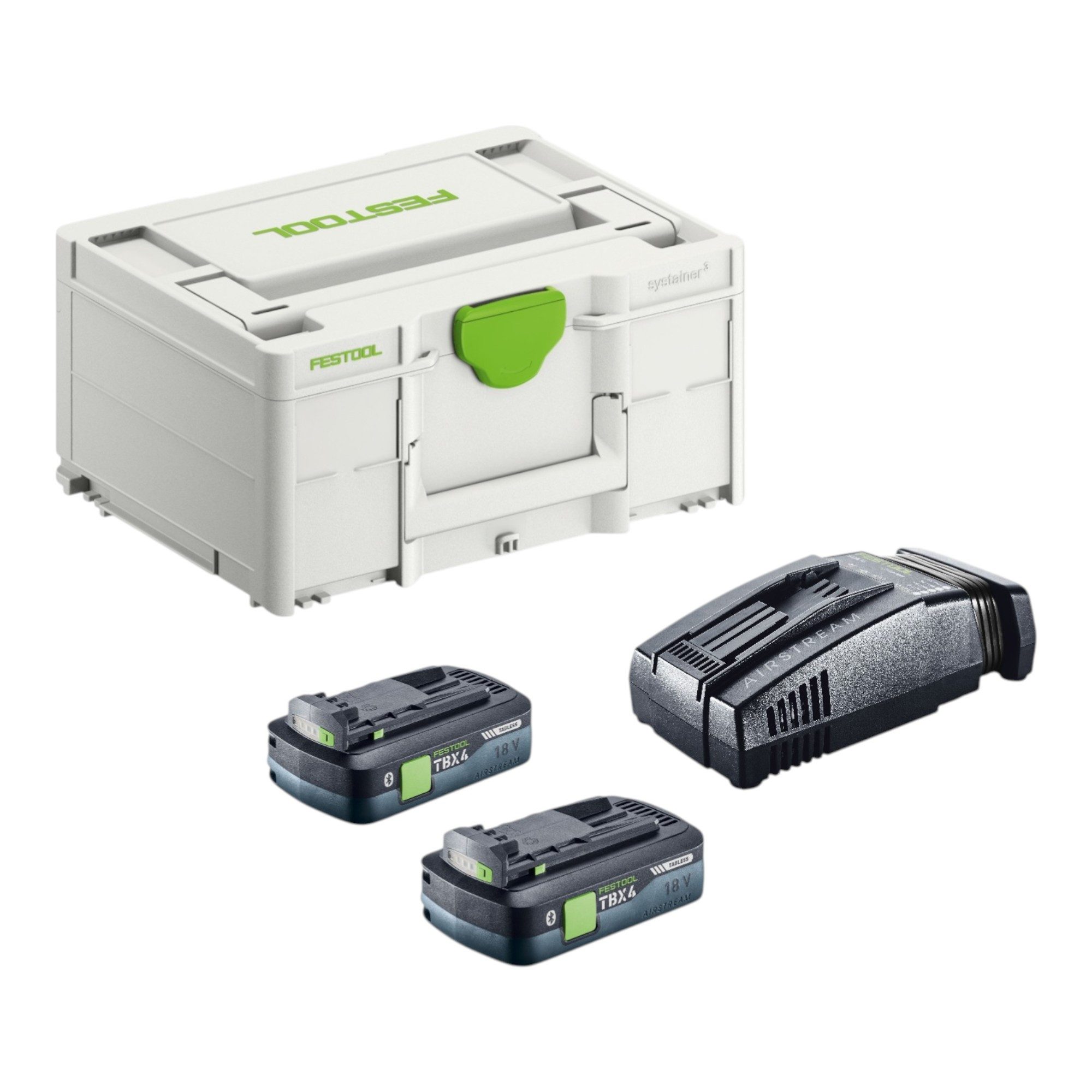 FESTOOL Energie Set SYS 18V 2xTBX4/SCA16 mit 2x BP 18 TBX 4 C-ASI Akku 18 V Akkupacks
