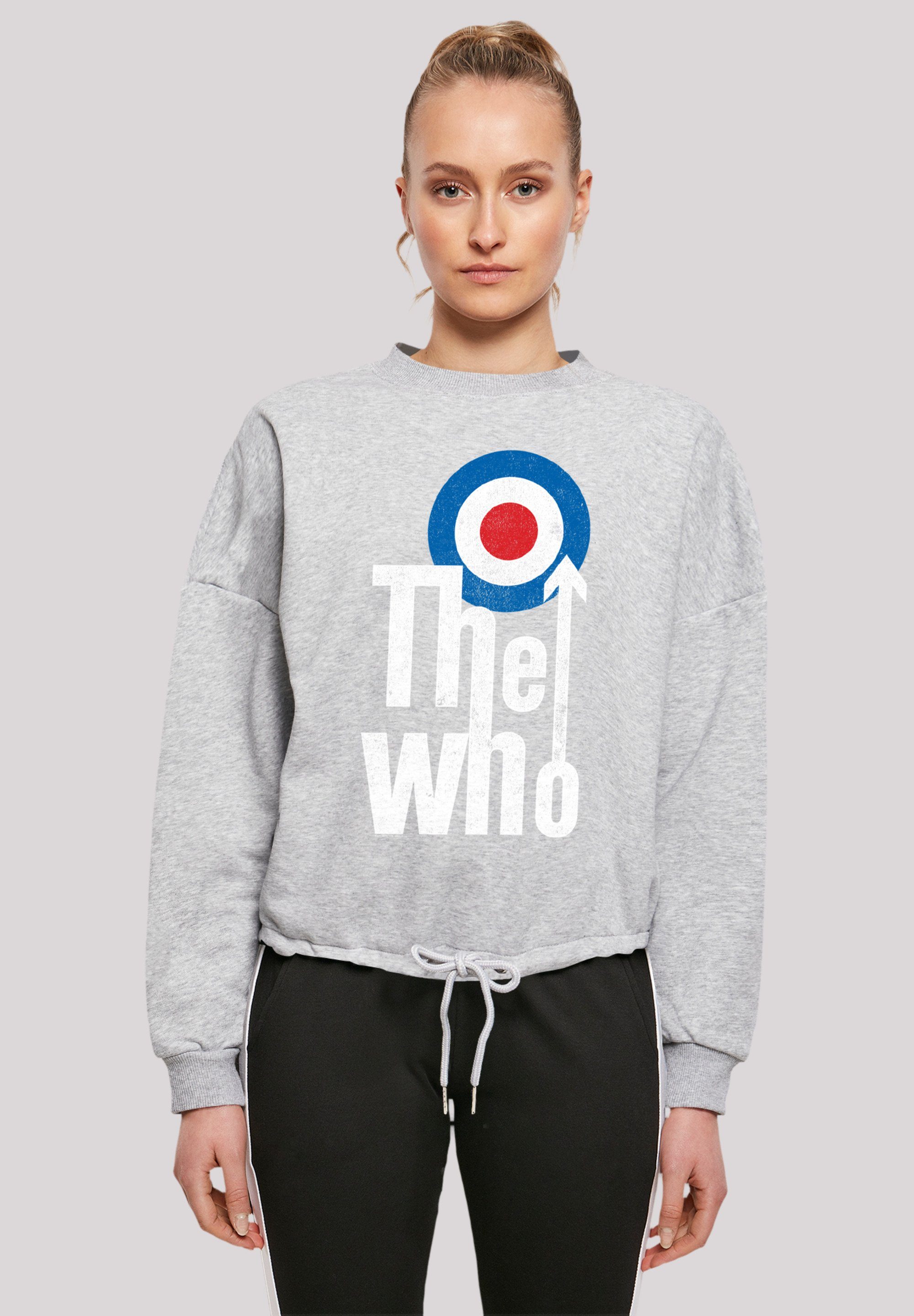 F4NT4STIC Sweatshirt The Who Premium Ärmel Band und geschnittenen Kordelzug am Rock Bündchen Weit Qualität