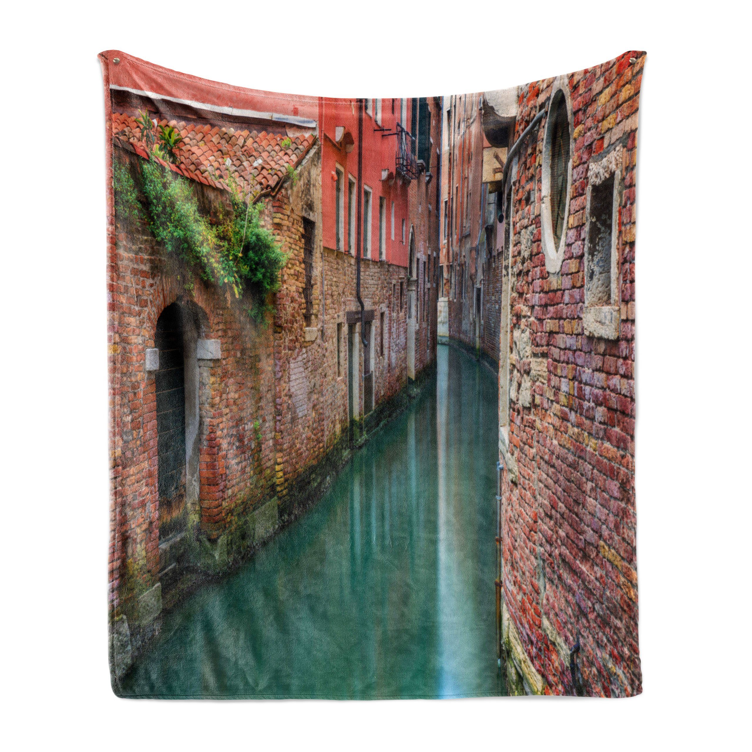 Wohndecke Gemütlicher Plüsch für den Innen- und Außenbereich, Abakuhaus, Venedig Scenic Canal Gebäude