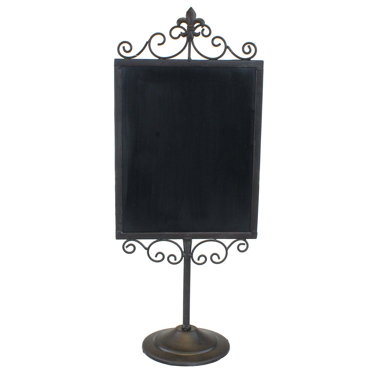 Macosa Home Standtafel Design Vintage Tafel Schwarz Metall Dekotafel Hochzeiten, Geburtstage Tisch-Tafel Kreidetafel Schreibtafel Memotafel