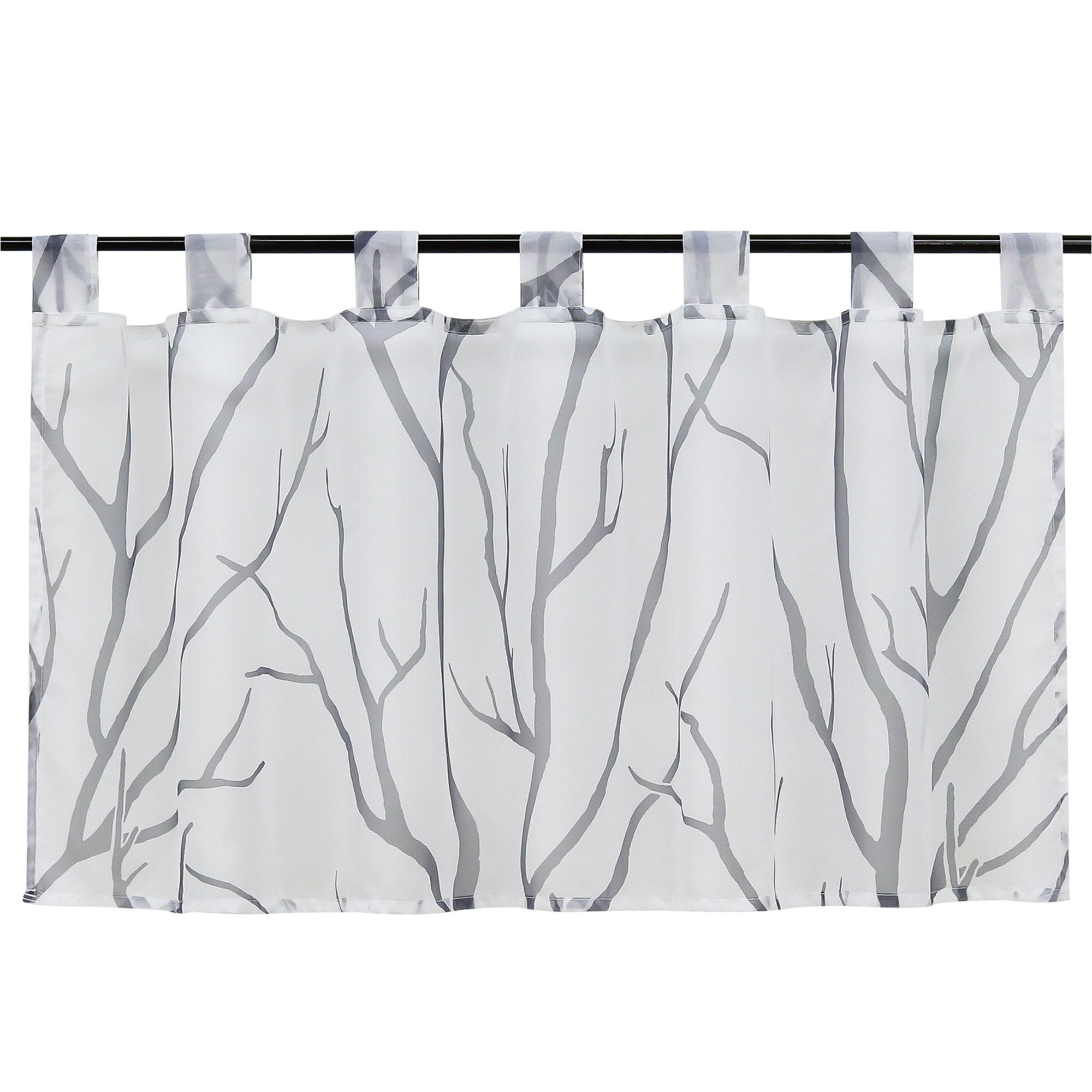 Joyswahl Scheibengardine Tatjane, Schlaufen, Voile mit Äste-Motiv günstig online kaufen