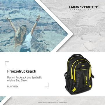 BAG STREET Freizeitrucksack Bag Street Damen Herren Sporttasche (Freizeitrucksack), Freizeitrucksack, Sportrucksack Synthetik, schwarz, gelb ca. 30cm x ca