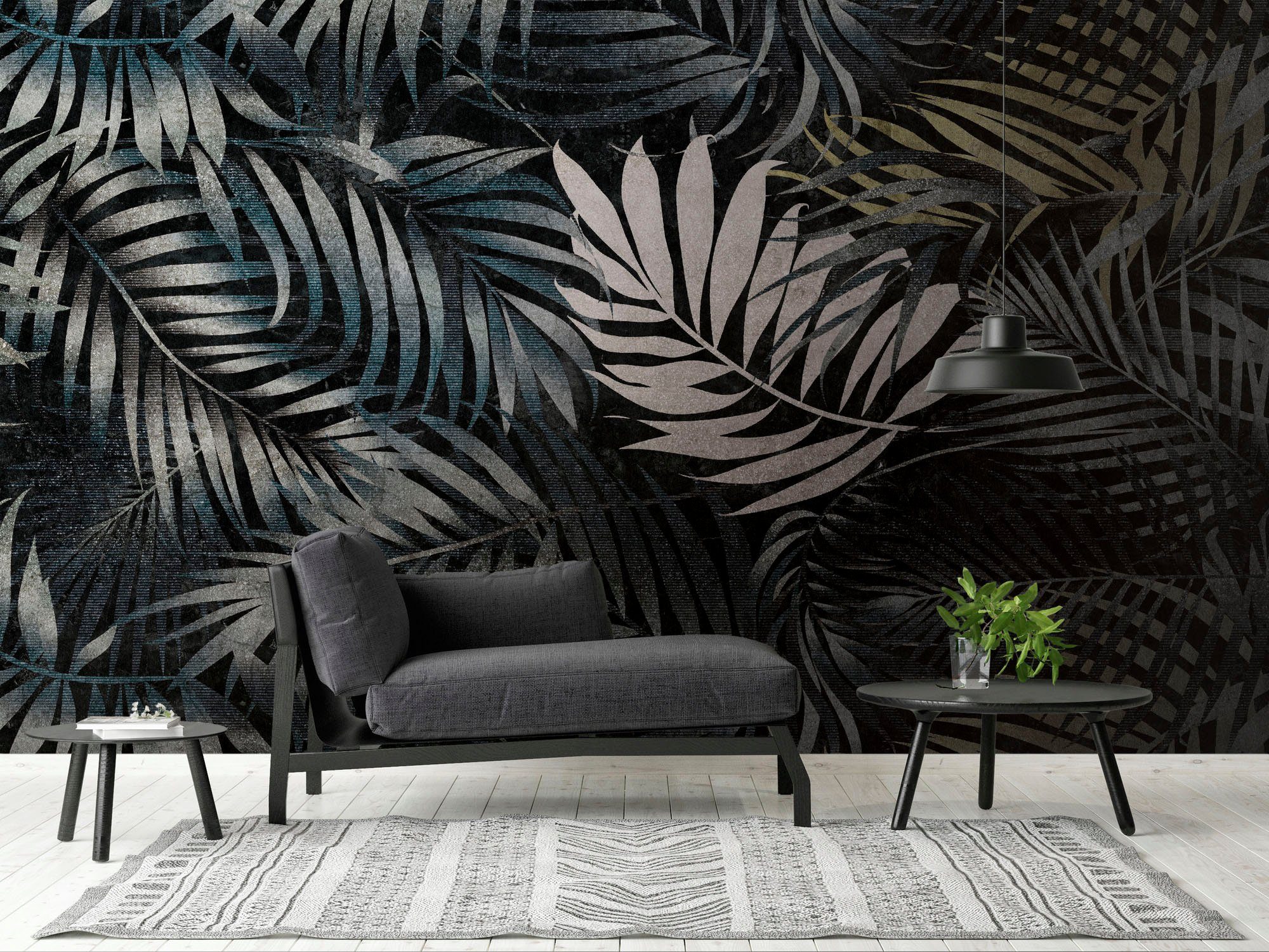 living walls Fototapete The Wall, glatt, floral, natürlich, botanisch, Fototapete Palmen Tapete Dschungel Tapeten modern Design Kinderzimmer