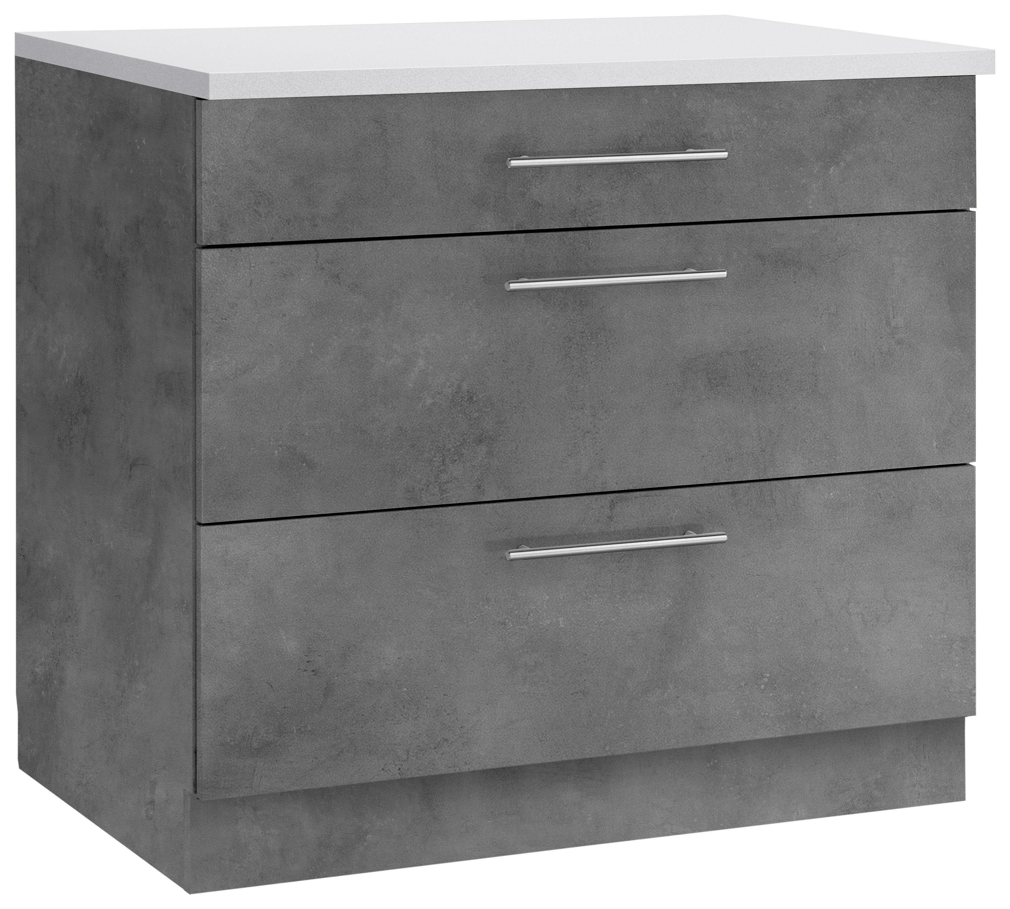 wiho Küchen Unterschrank Cali 90 cm breit, mit 2 großen Auszügen