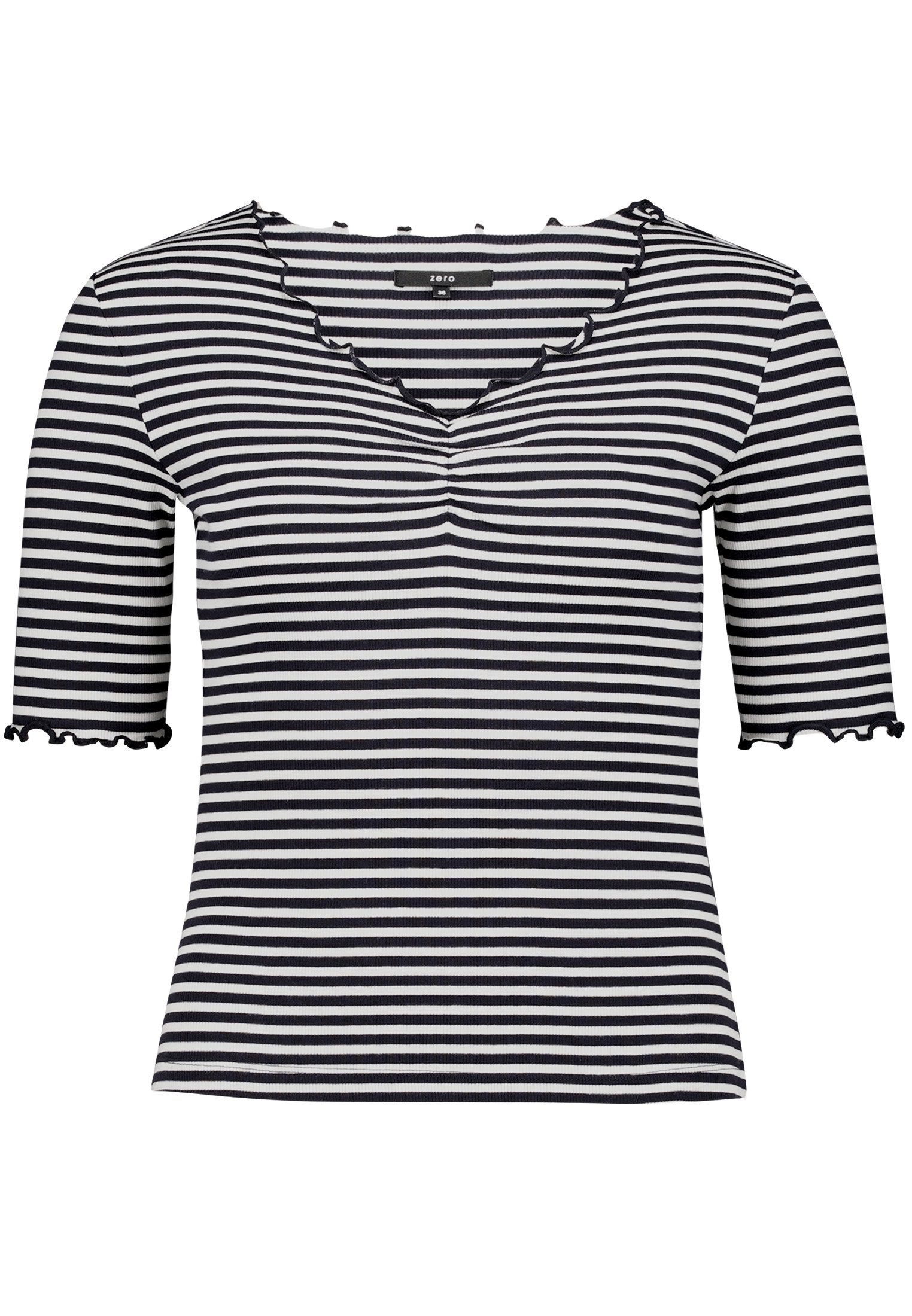 Zero Kurzarmshirt Damen mit Raffung (1-tlg) Raffung günstig online kaufen
