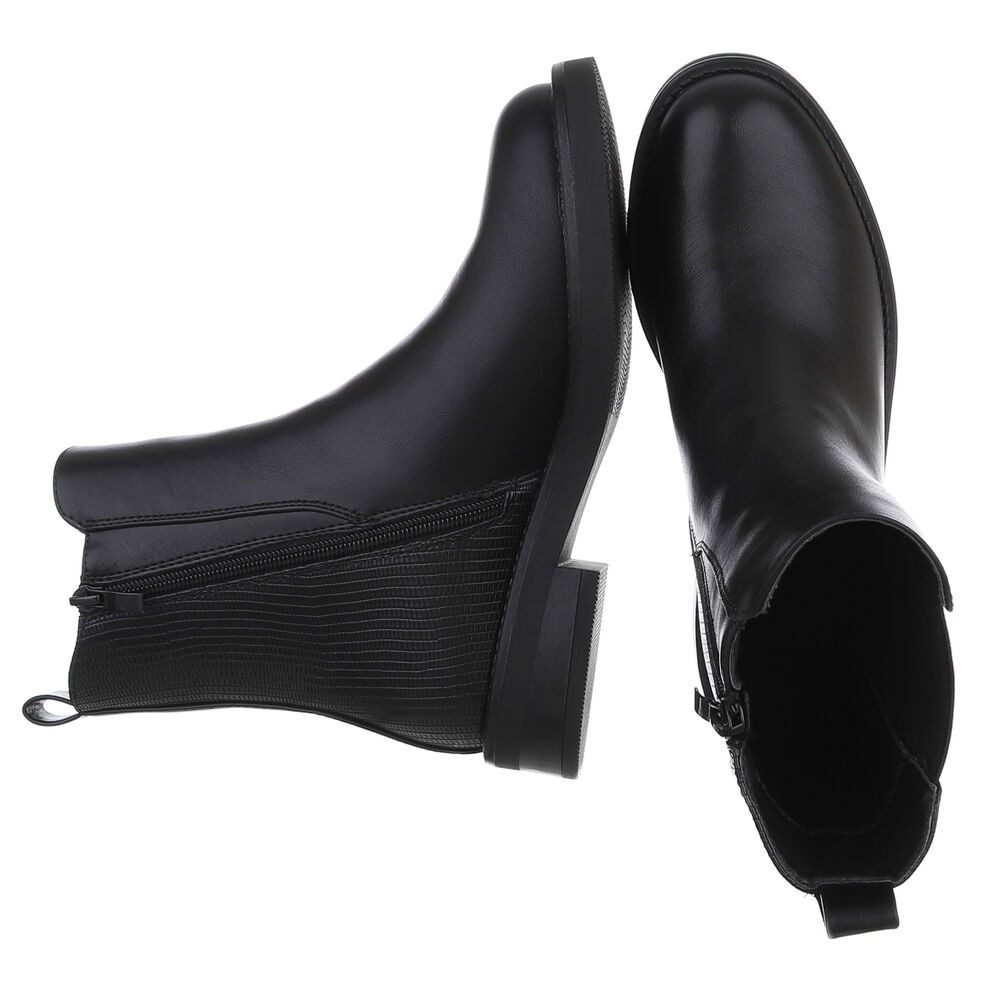 Ital-Design Elegante schwarze Stiefelette mit Schnalle für Damen Stiefelett günstig online kaufen