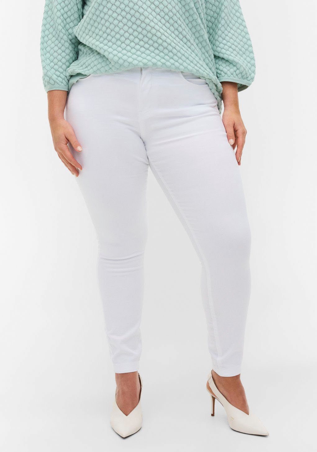 Damen Jeans Zizzi Slim-fit-Jeans ZI-AMY LONG elastischer Baumwollstretch