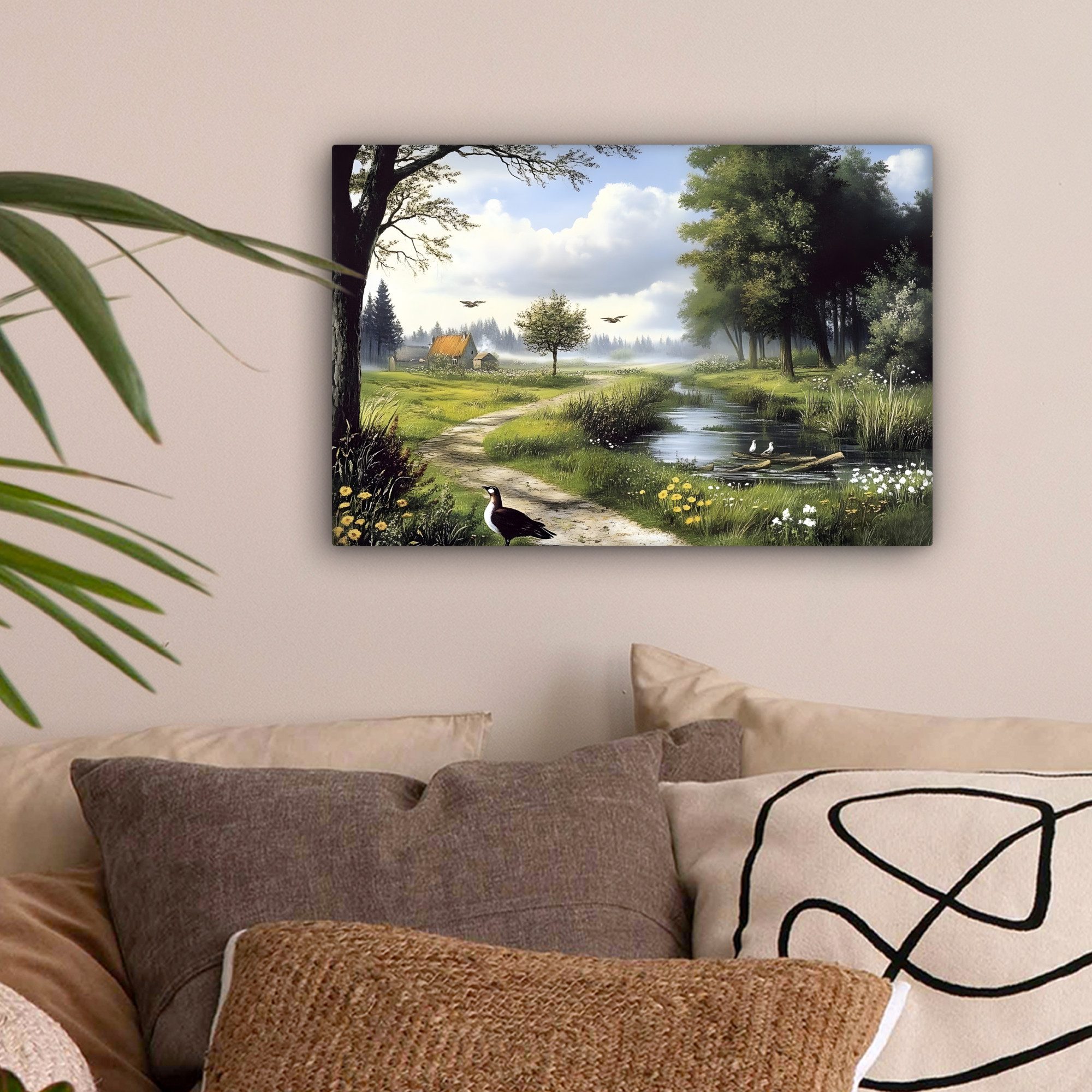 OneMillionCanvasses® Leinwandbild Sandiger Weg - Grüne günstig online kaufen