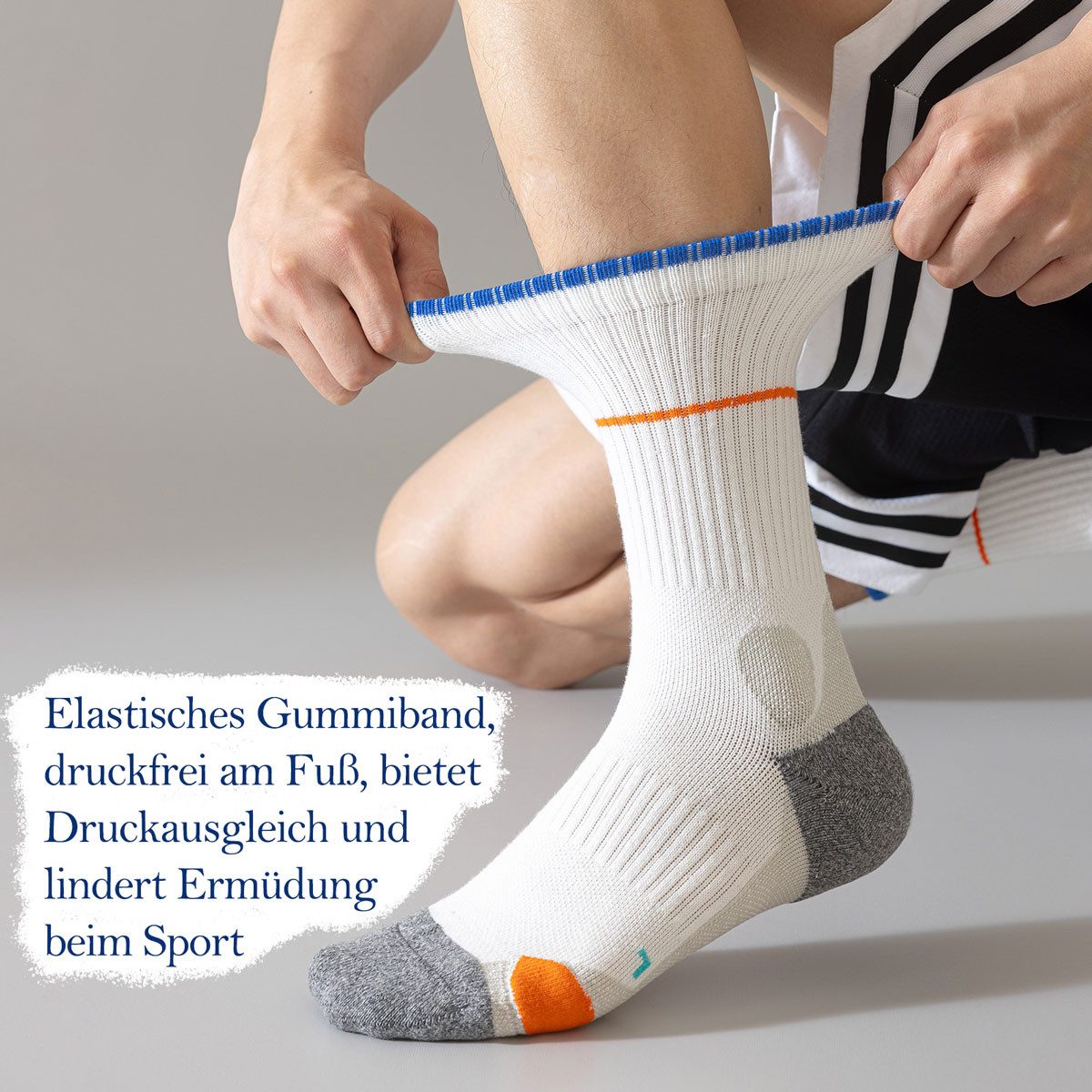 Vivi Idee Sportsocken 6 Paar Unisex Sportsocken aus gekämmter Baumwolle, Einheitsgröße 39-44 (6-Paar) Perfekte Passform, Ideal für Laufen, Wandern und Sport