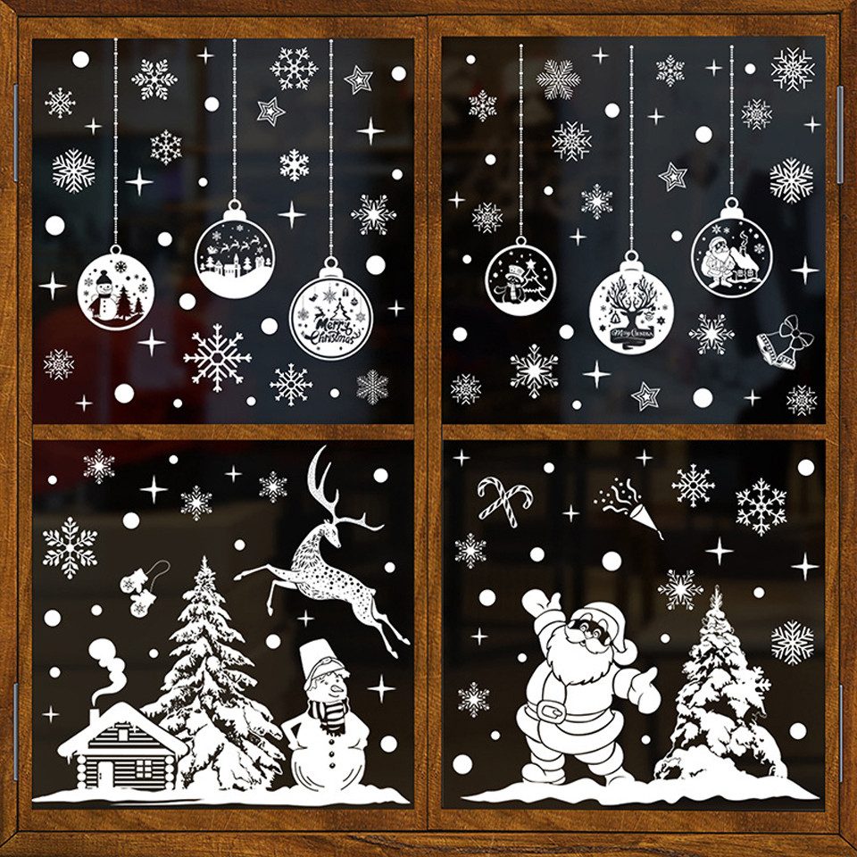 Coonoor Fenstersticker Weihnachts-Fensteraufkleber-Set, statische Fensterau günstig online kaufen