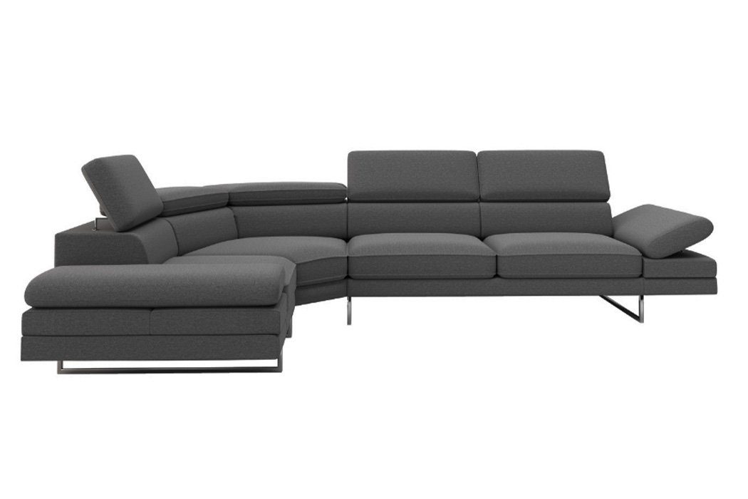 JVmoebel Ecksofa Ecksofa L Form Sofa Couch Design Couchen Polster Textil, Made in Europe Grau
