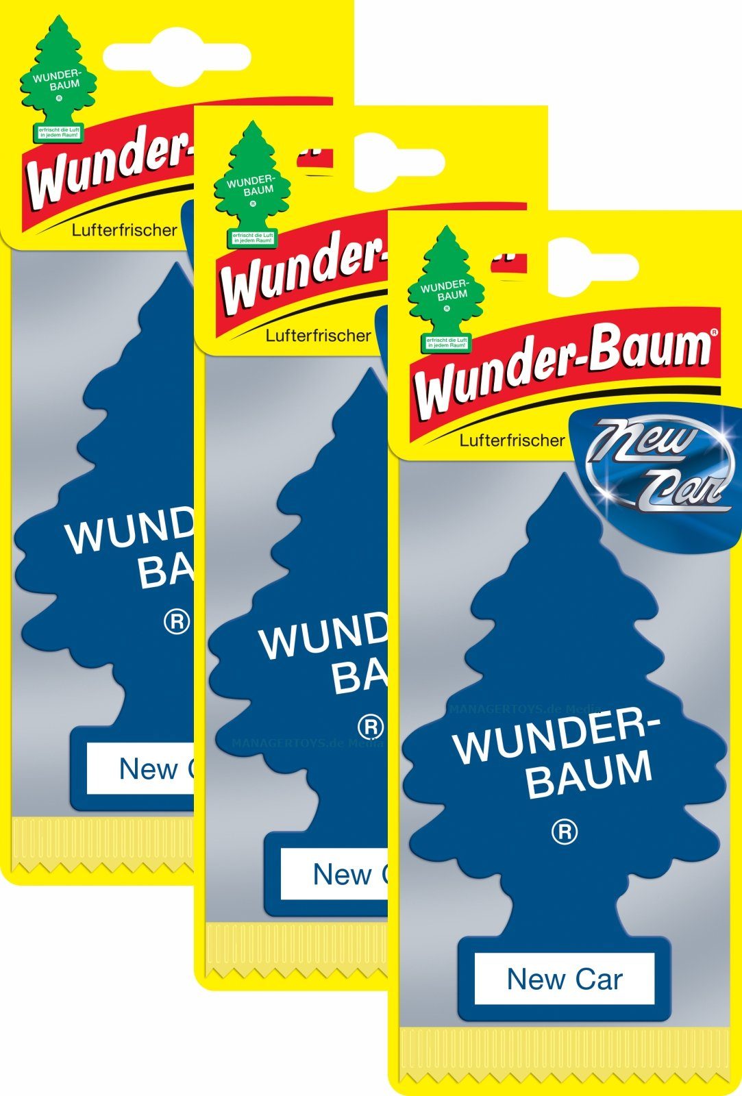 Hänge-Weihnachtsbaum New Car 3er Duftbäumchen Wunderbaum 3 Set Lufterfrischer Neuwagen