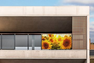 MuchoWow Balkonsichtschutz Sonnenblume - Gelb - Blumen - Sonne (1-St) Balkonbanner, Sichtschutz für den Balkon, Robustes und wetterfest