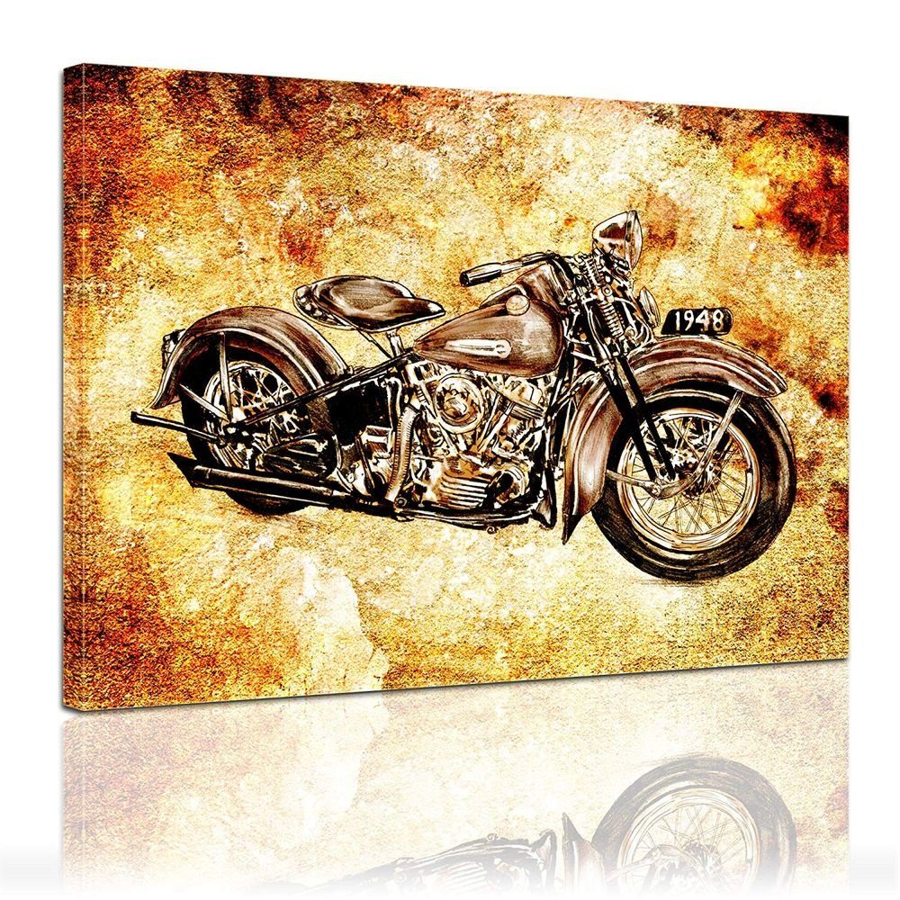 Bilderdepot24 Leinwandbild Motorrad Vintage, Fahrzeuge