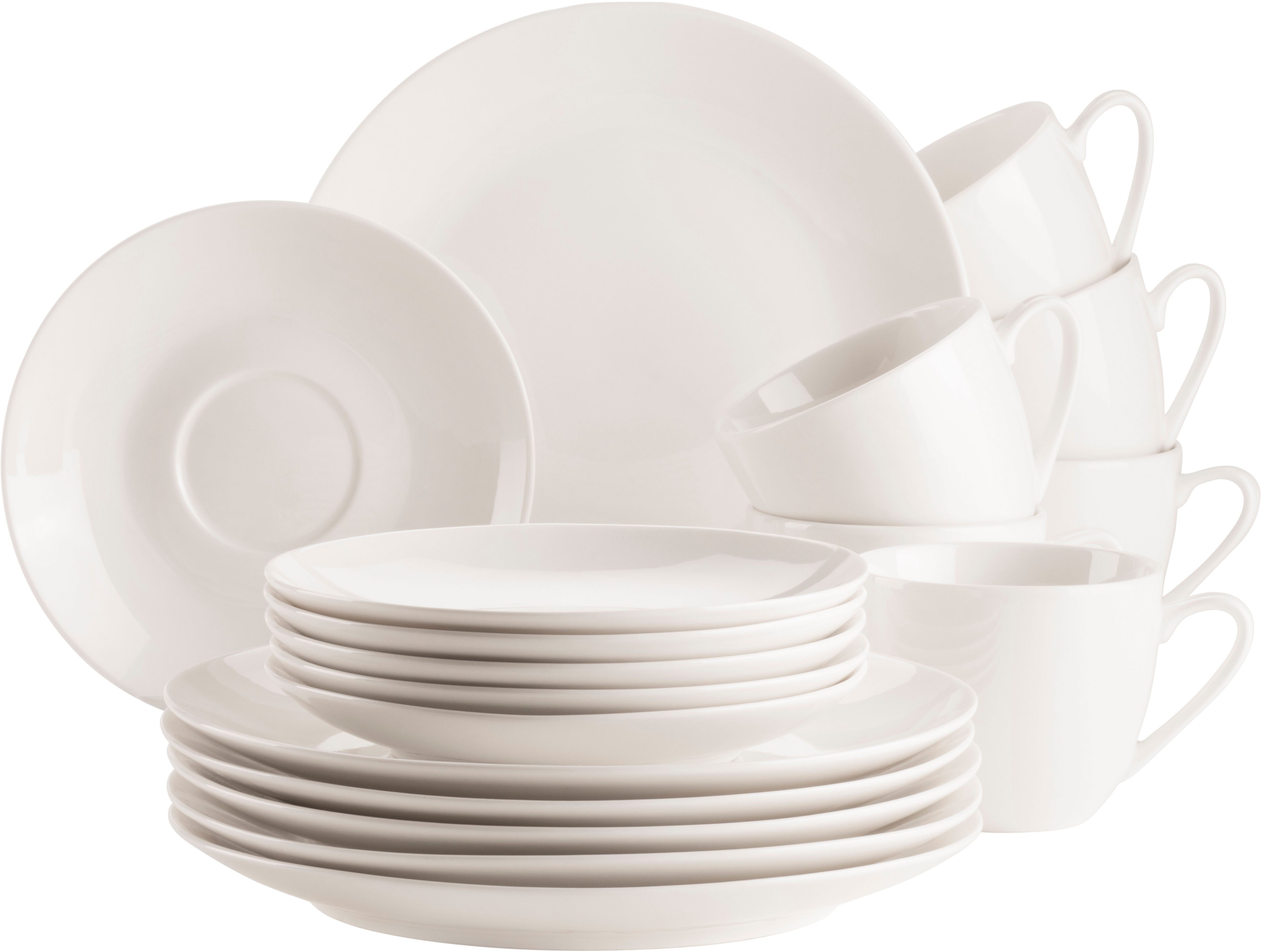 MÄSER Kaffeeservice BELMIRA, Geschirr-Set, Porzellan (18-tlg), 6 Personen, Porzellan