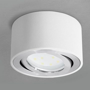 SSC-LUXon Aufbauleuchte CELI-1W flacher Aufbauspot weiss schwenkbar mit fourSTEP LED Modul 5W, Warmweiß