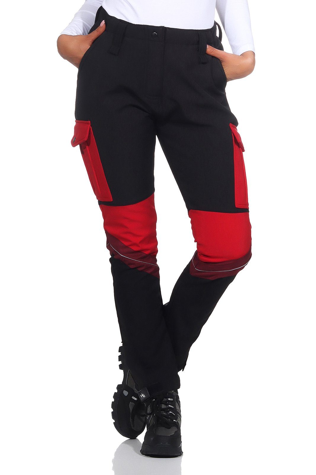 D-483 Outdoor Rock Creek Damen Softshellhose Wanderhose Rot