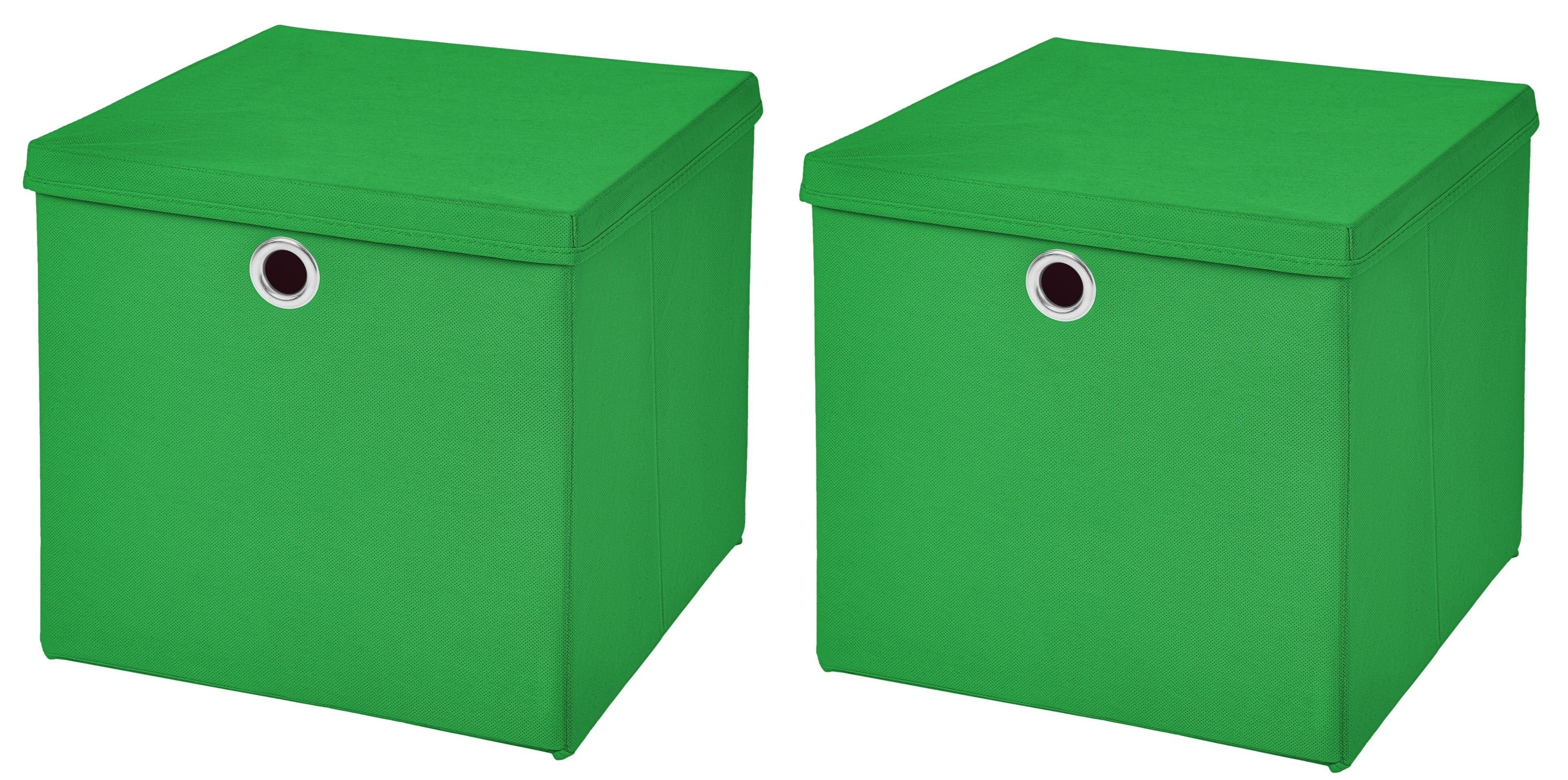 StickandShine Faltbox 2 Stück Faltboxen 28 x 28 x 28 cm faltbar mit Deckel Aufbewahrungsbox in verschiedenen Farben (2er SET 28x28x28) 28cm