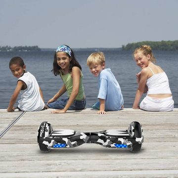 HITWAY Balance Scooter mit Sitz, 6.5 Zoll Hoverboard mit Kart, Bluetooth und LED Lichter, 15,00 km/h, geeignet für Kinder und Erwachsene, Geschenke für Kinder