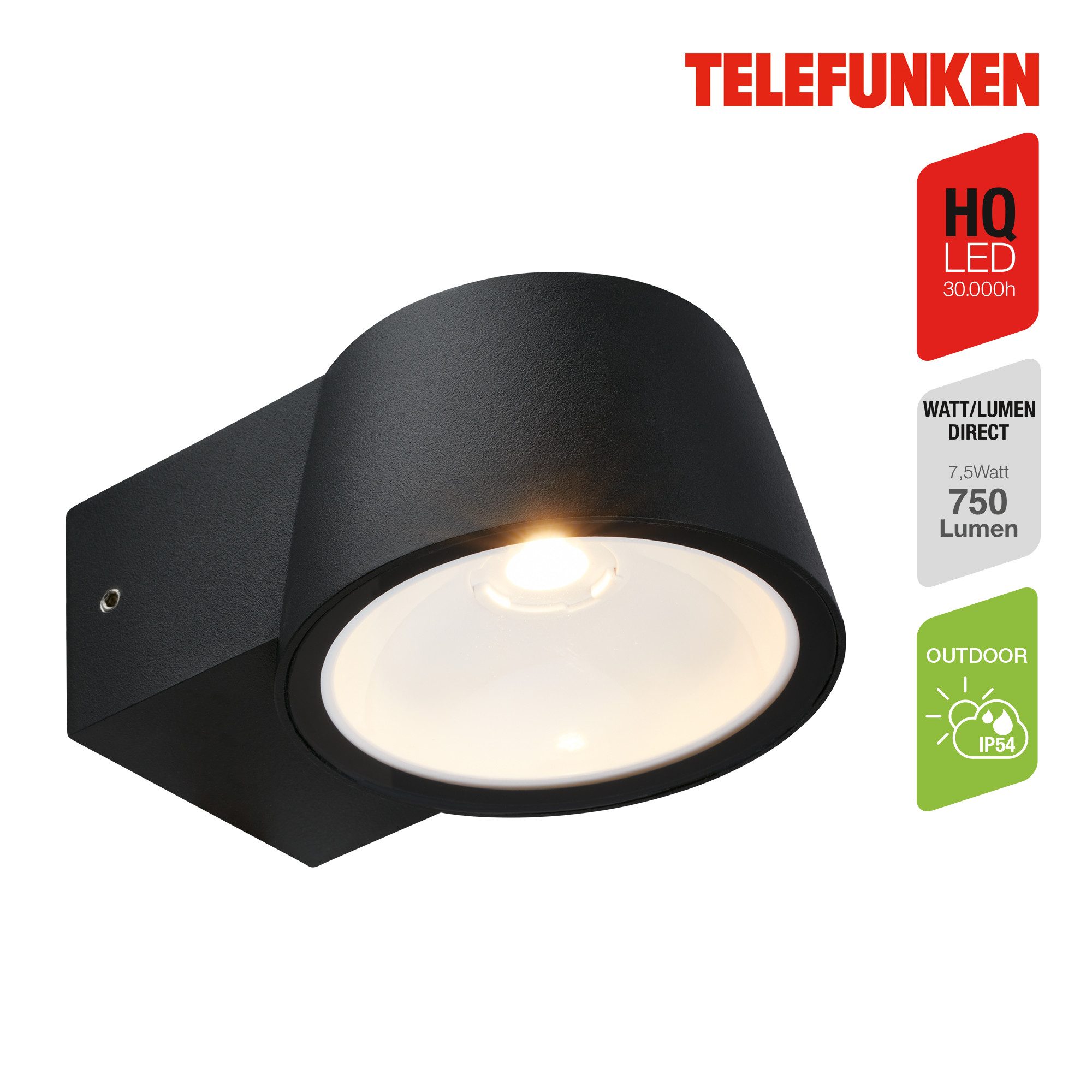 Briloner Leuchten Außen-Wandleuchte LED Wandleuchte Hauswand Balkon, LED fest integriert, 2700K - Extra - Warmweiß, LED Wandleuchte Aussen 5,5x9,5x13 cm Schwarz 7,5W Hauswand Balkon