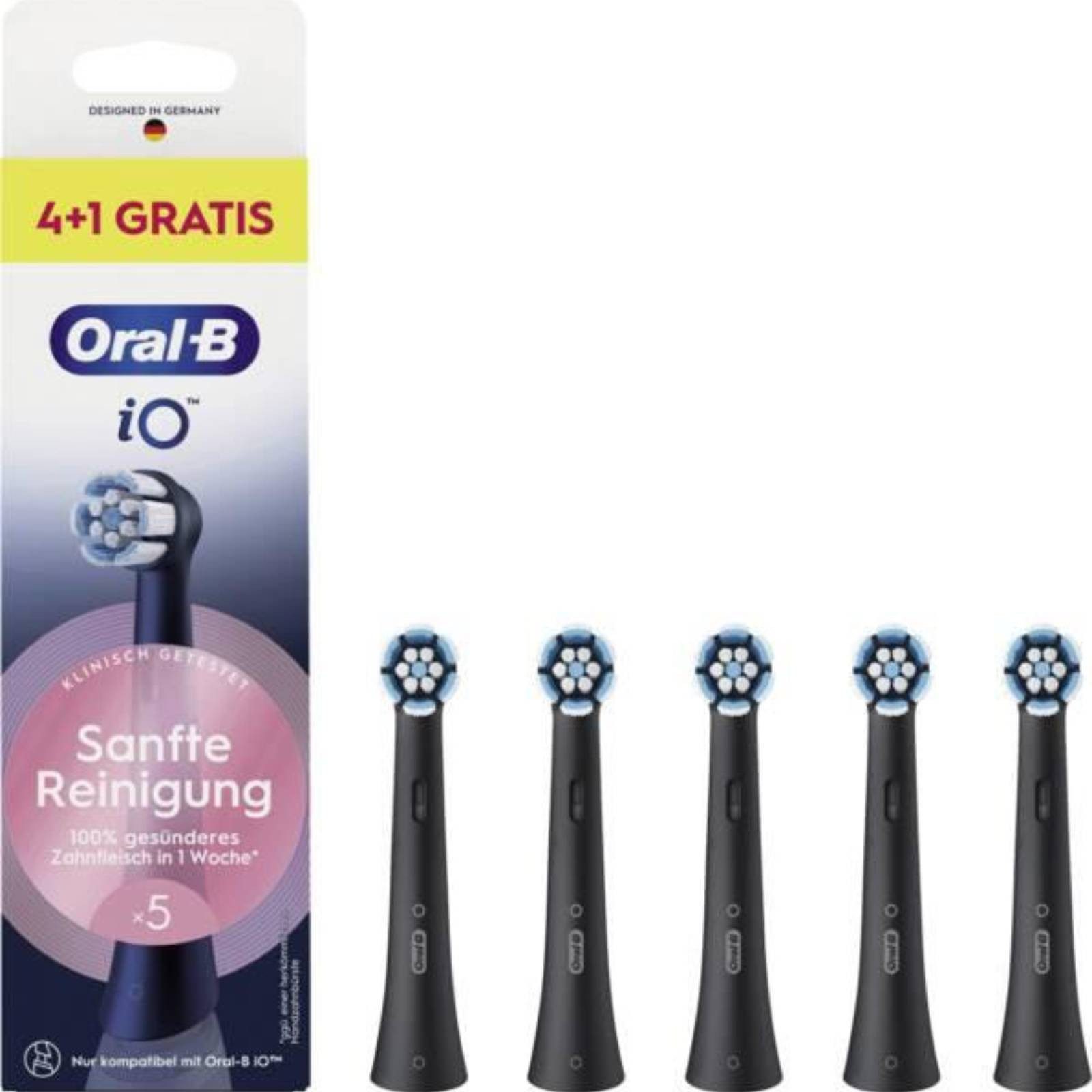 Oral-B Aufsteckbürsten Oral-B Sanf. Rei. 4+1 SW Aufsteckbürsten, Aufsteckbürsten für elektrische Zahnbürsten, 5 Stück
