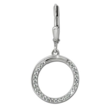 SilberDream Paar Ohrhänger SilberDream Damen Ohrringe Silber (Ohrhänger), Damen Ohrhänger Round aus 925 Sterling Silber, Farbe: silber, weiß