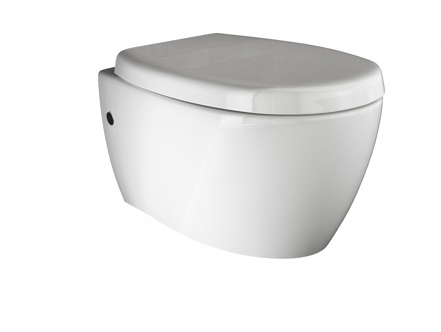 Tiefspül-WC Spülrandlose Toilette, Softclose WC-Sitz, weiß, Hänge WC