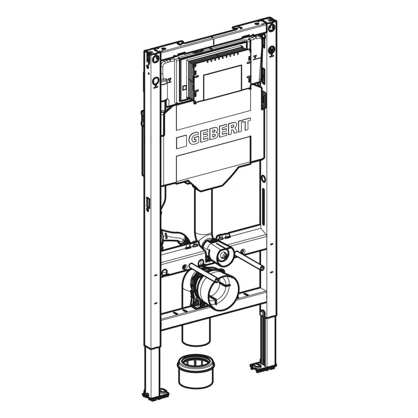 GEBERIT Vorwandelement WC 111.300.00.6, einzel, 1 St., GEBERIT Vorwandelement Duofix für WC Bauhöhe 1120 mm mit Sigma