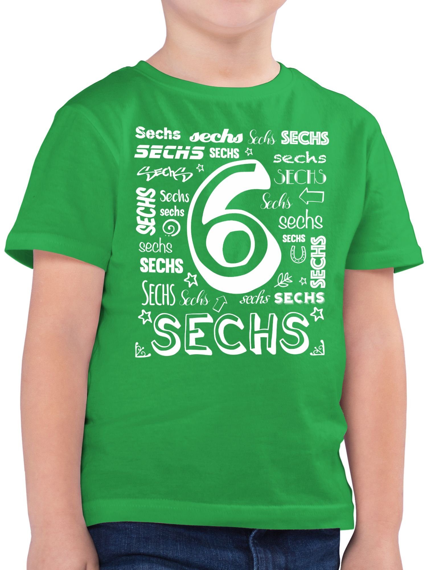 Shirtracer T-Shirt Sechster Zahlen 6. Geburtstag 2 Grün