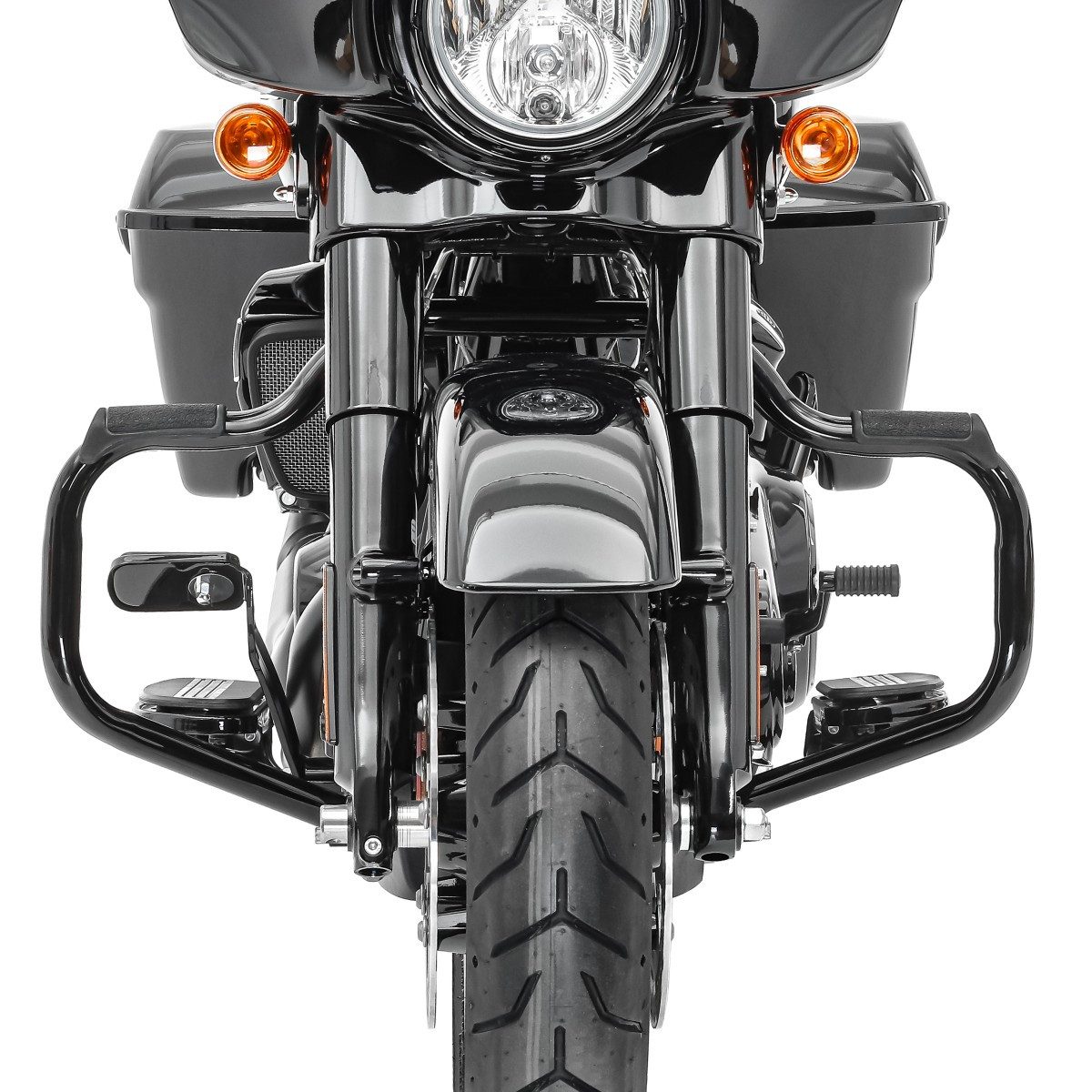 Craftride Motor-Schutzhülle Sturzbügel für Harley Davidson Touring 09-26 # Mustache schwarz