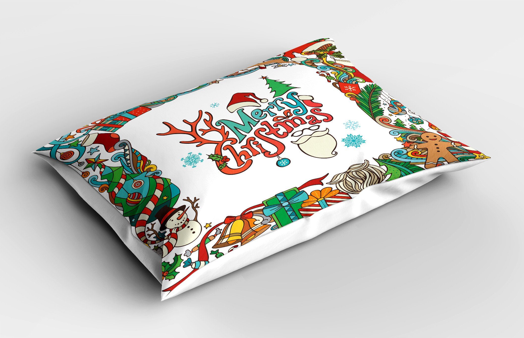 Weihnachtsrahmen Stück), Gedruckter (1 Kissenbezüge Size Kissenbezug, Dekorativer Standard Abakuhaus Weihnachten King