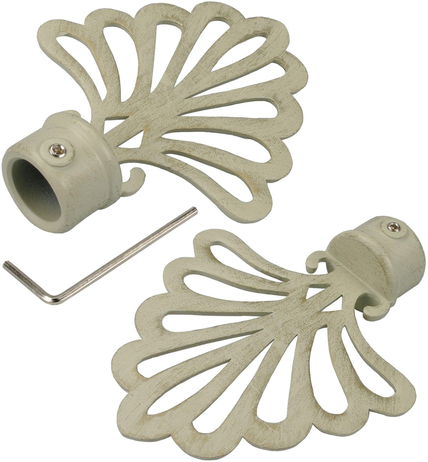 Liedeco Gardinenstangen-Endstück FÃ¤cher, Gardinen, (Set, 2-St), günstig online kaufen