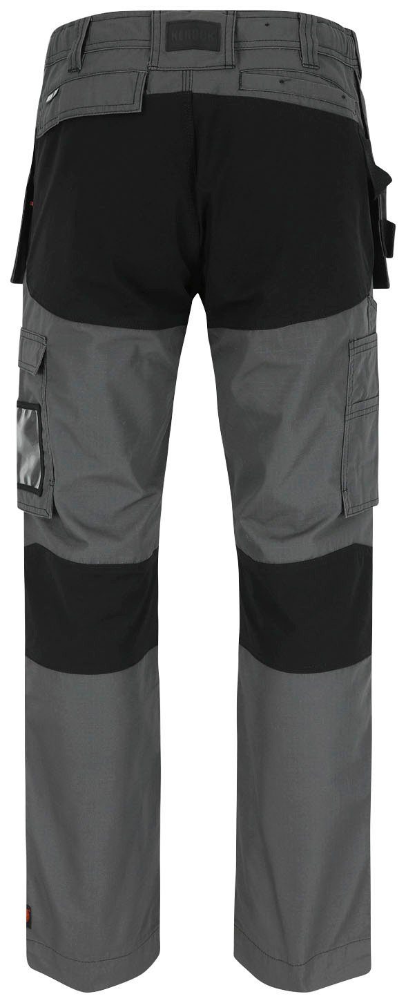 Herock Arbeitshose 4-Wege-Stretch-Teilen und festen grau-schwarz Nageltaschen mit Multi-Pocket-Hose Hose Spector 2