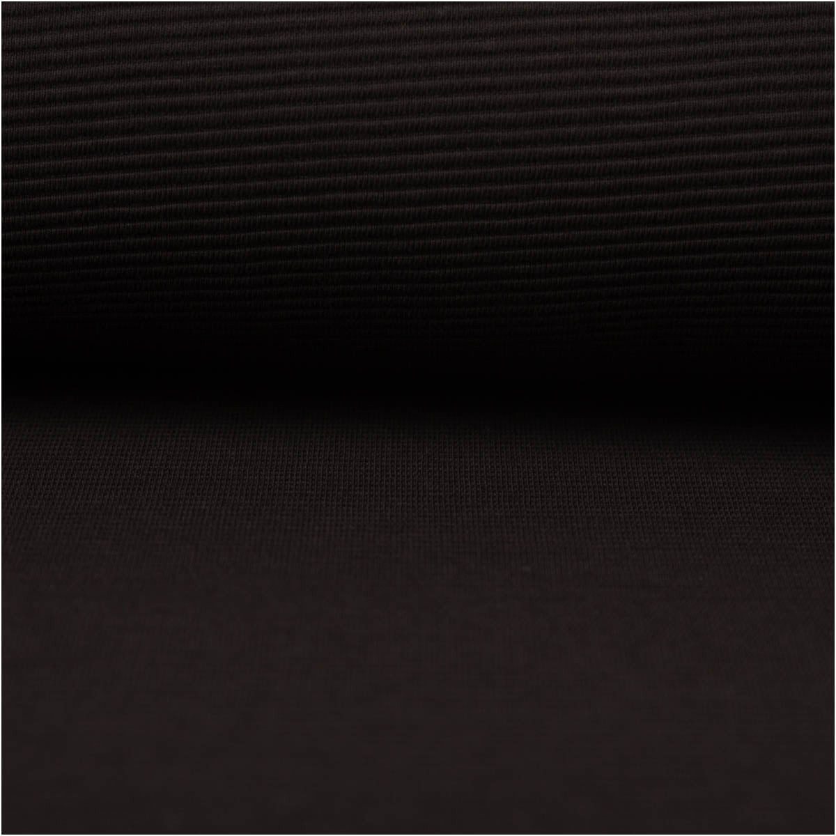 SCHÖNER LEBEN. Stoff Jersey Stoff Meterware Rippjersey Ottoman uni Schwarz 150cm, allergikergeeignet,atmungsaktiv,pflegeleicht
