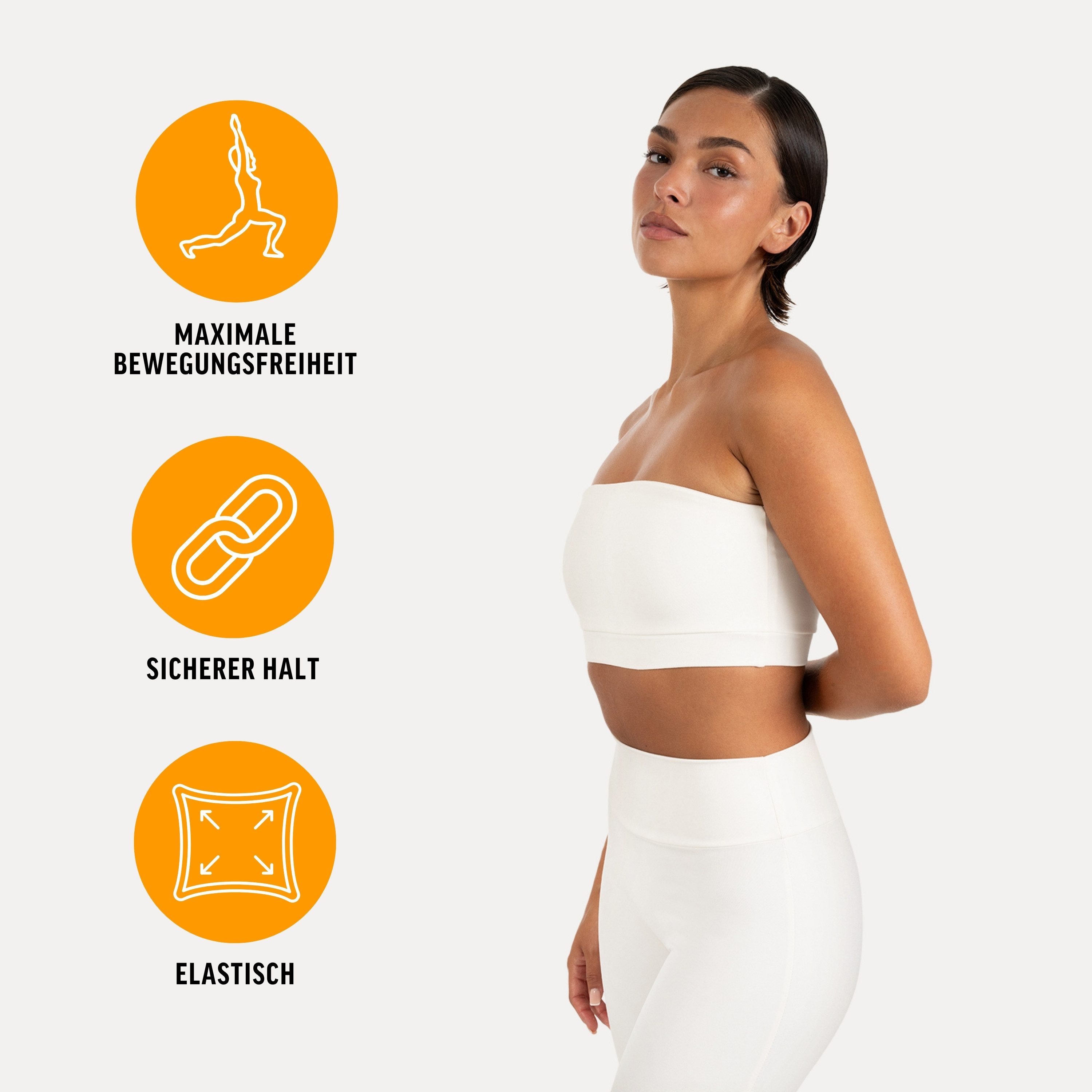 Smilodox Sport-BH Neola Gym BH Damen, Bustier, Slim Fit, Fitness BH, Yogatop Bandeau Style, Stretch Komfort, elastisch, Gym, schulterfrei – Bild 2 von 5