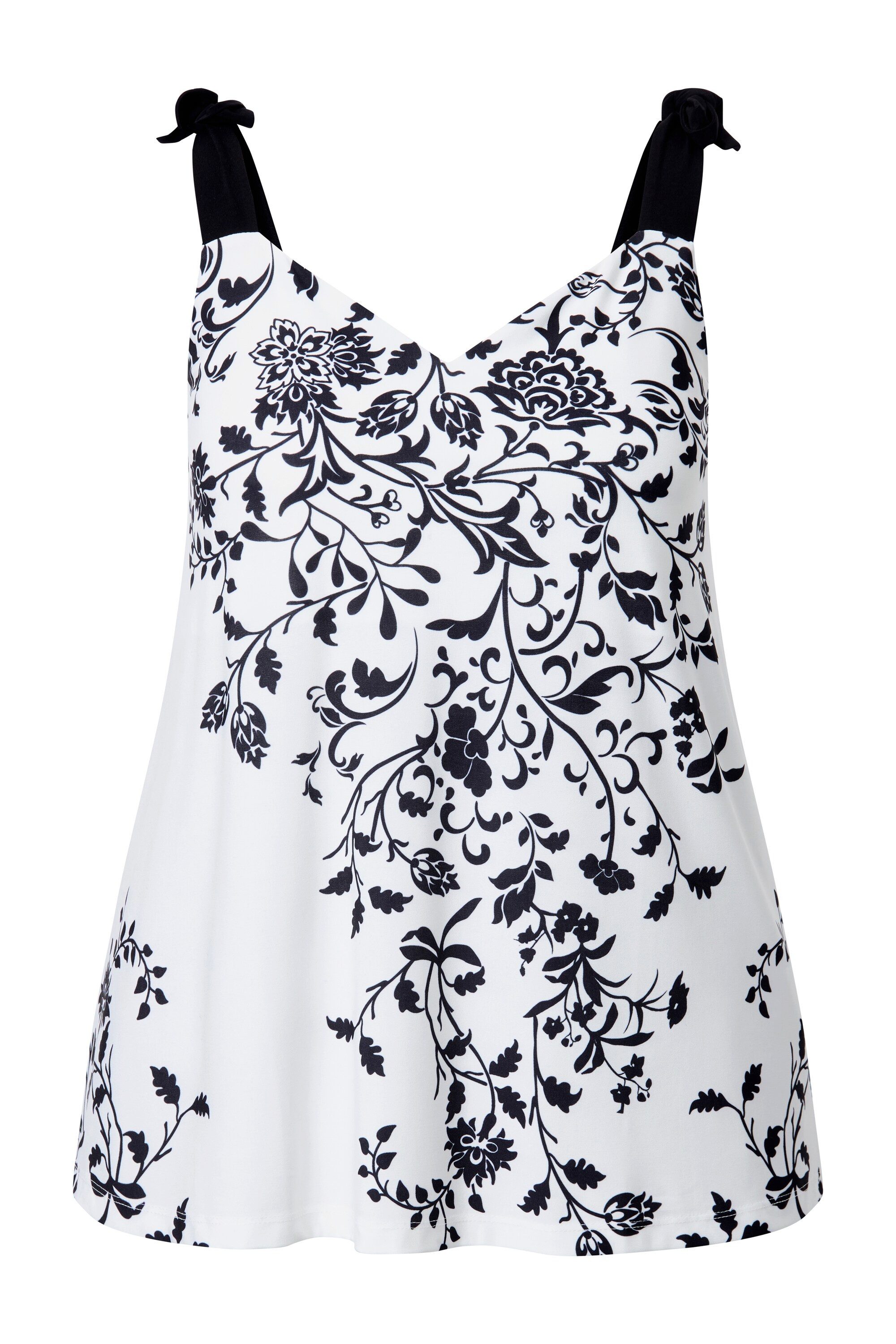 MIAMODA Longtop Top A-Linie Mesh florales Muster Binde-Träger günstig online kaufen
