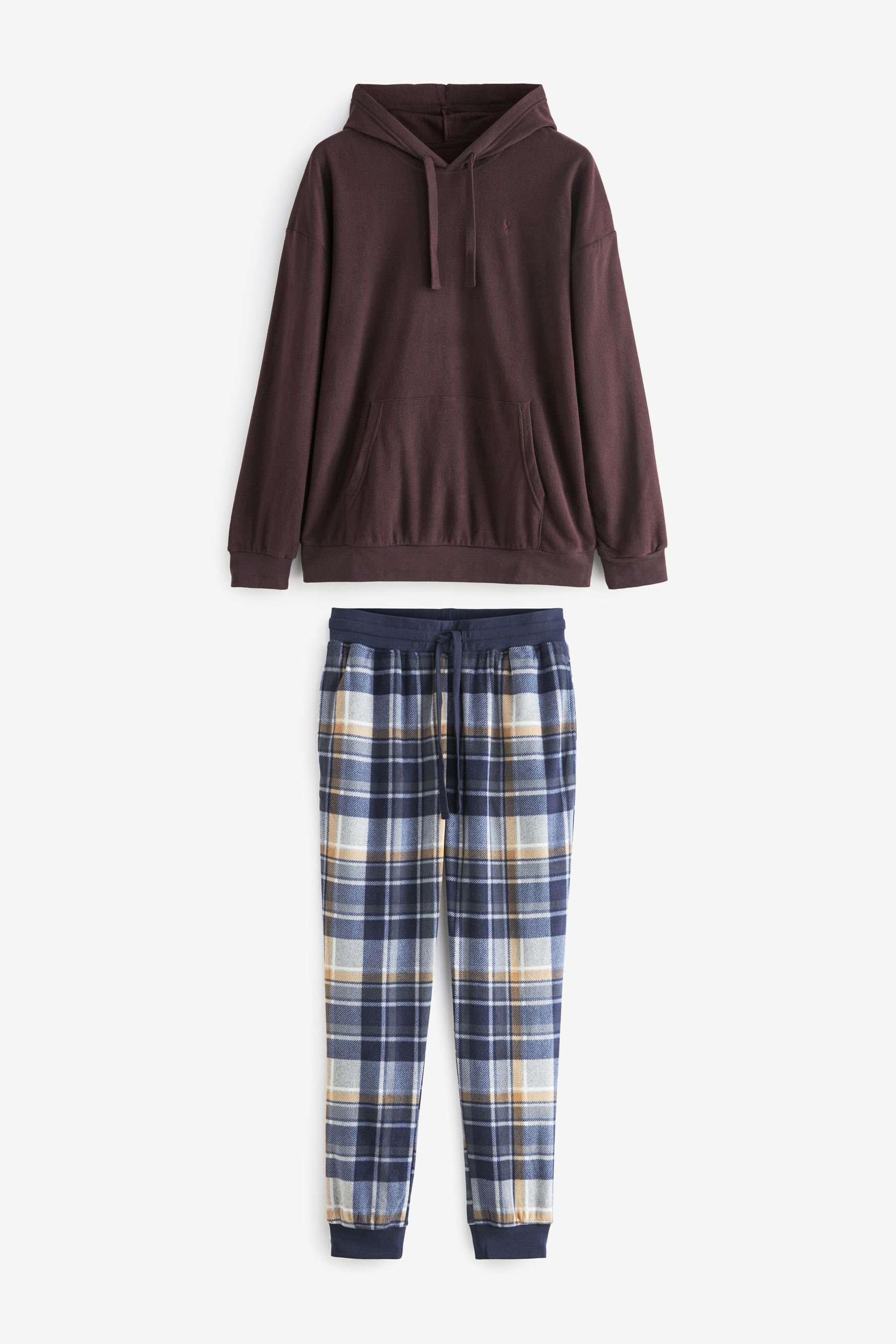 Next Pyjama Thermo-Pyjama mit Kapuze (2 tlg) Red/Blue Check