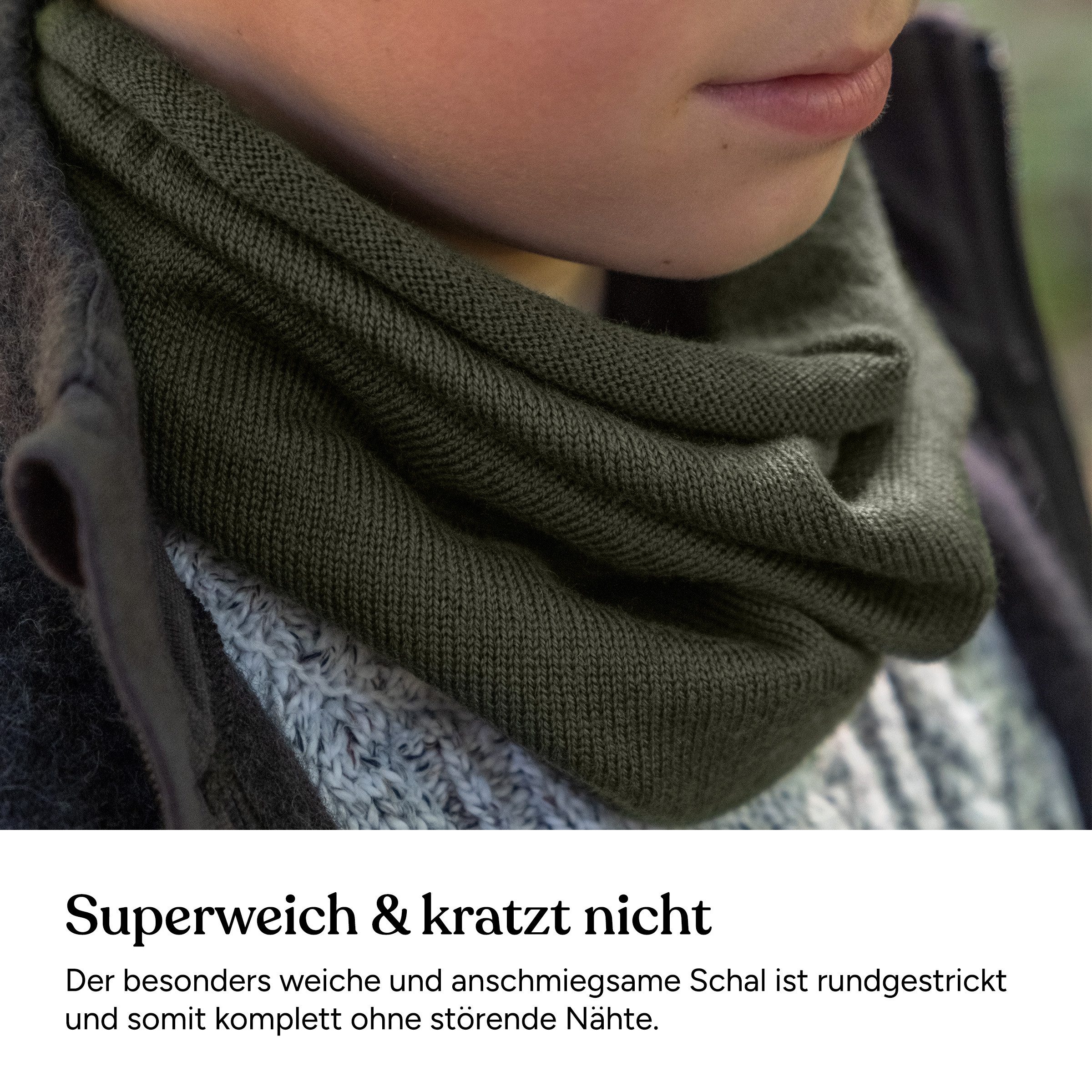 Ehrenkind Strickschal Schlauchschal für Kinder, aus Merino Schurwolle, (Feinstrick), Made in Germany – Bild 5 von 5