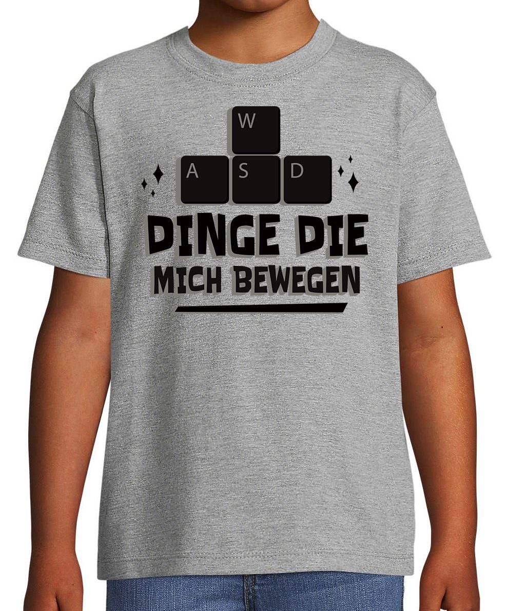 Dinge Mich Youth Designz mit lustigem Bewegen Gaming Grau Die Kinder Frontprint T-Shirt Shirt