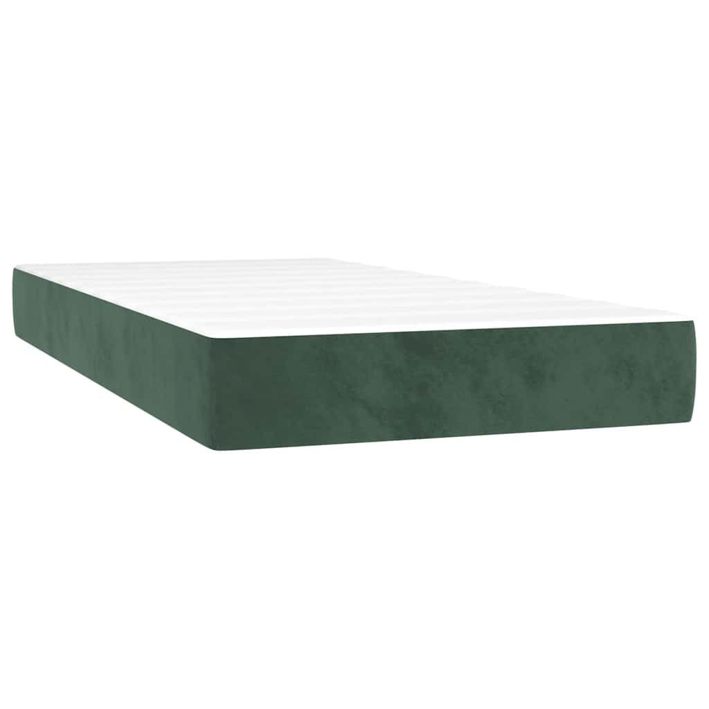 Boxspringmatratze Taschenfederkernmatratze Dunkelgrün 80x210x20 cm Samt, günstig online kaufen