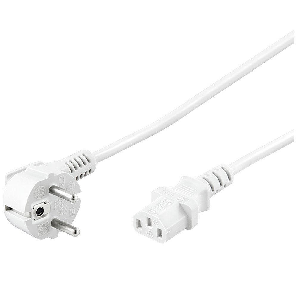 Nedis Netzkabel Anschlusskabel Kaltgerätekabel Stromkabel 5m VDE PC Computer Computer-Kabel, Schutzkontaktstecker gewinkelt, IEC-320-C13 (500 cm), gewinkelt