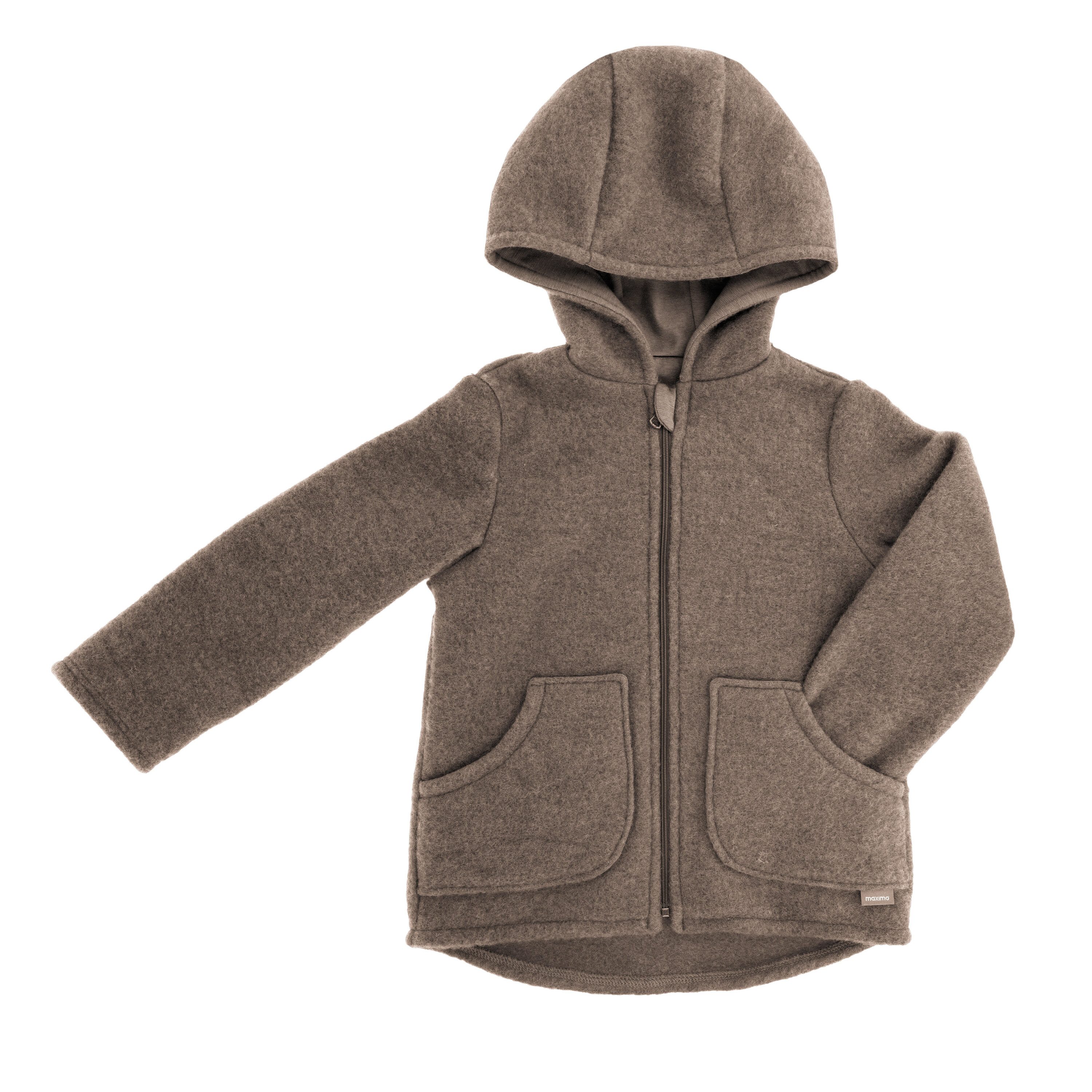 MAXIMO Fleecejacke Jacke Wollfleece, Kapuze, Reißverschluss, Jerseyfutter (1-St) Wollfleece