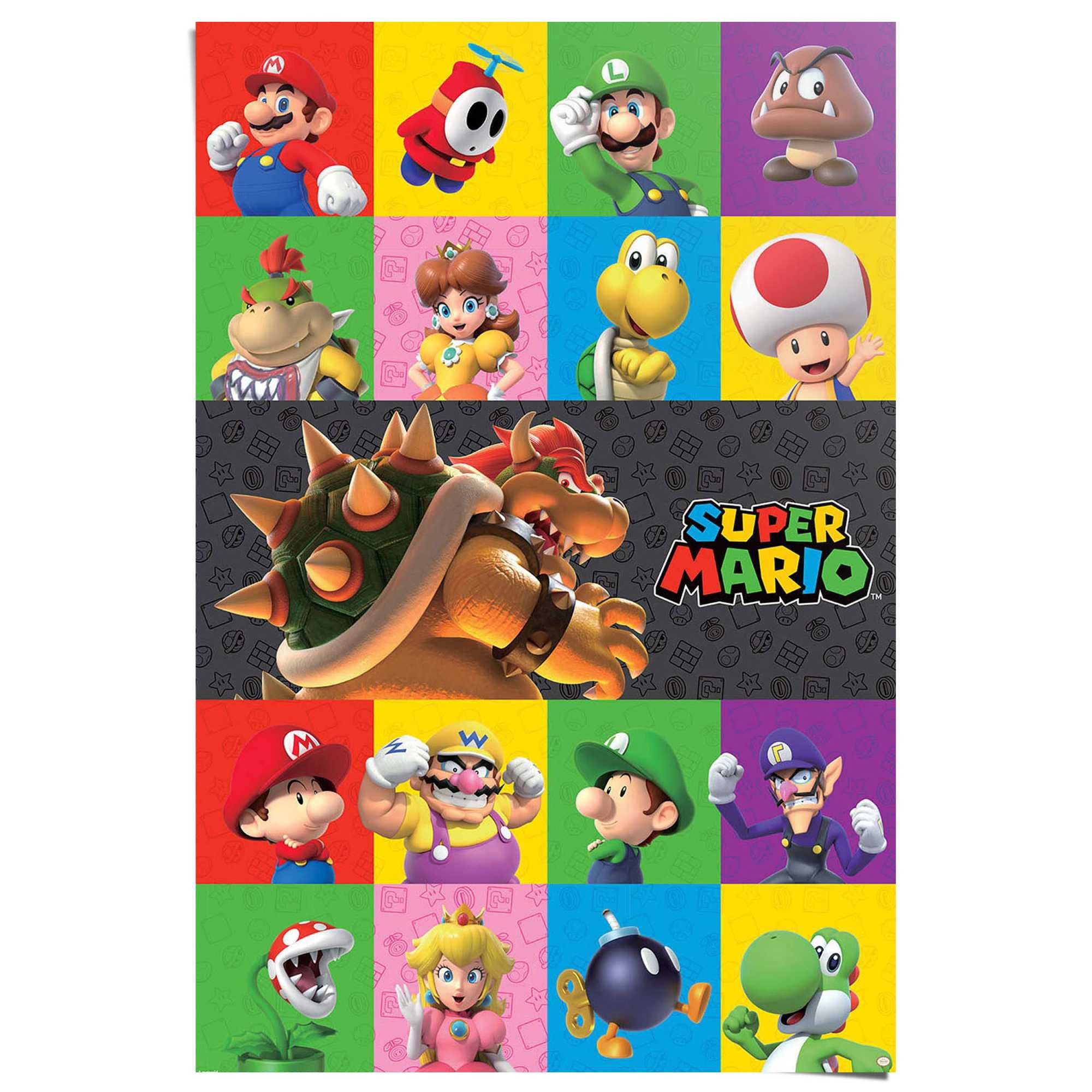 Reinders! Poster Super Mario - characters, Kinderzimmer - Mehrfarbig - 150 gr. Papier - Games - 61x91,5 cm