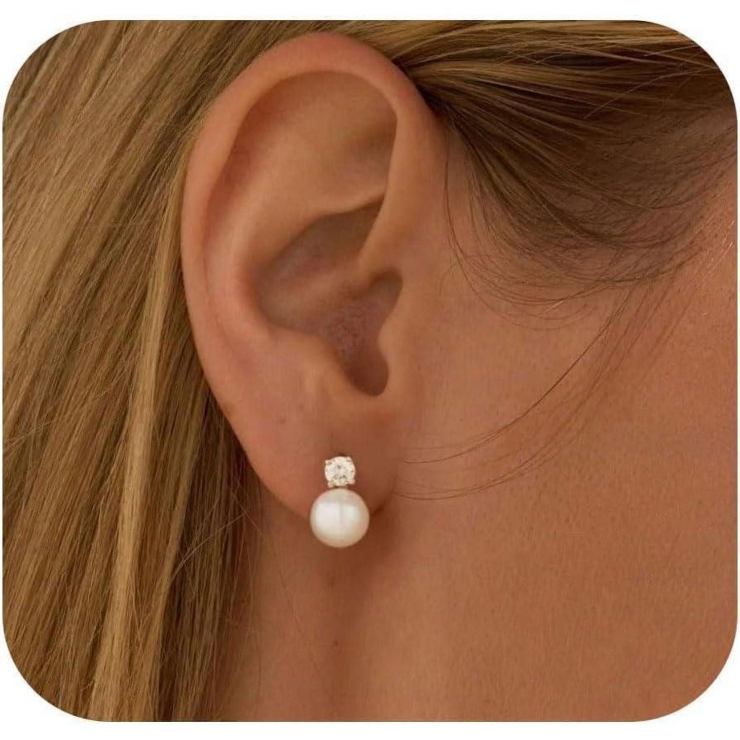 LuxusKollektion Ohrring und Ketten Set Perlen Ohrstecker 925 Silber Damen W günstig online kaufen