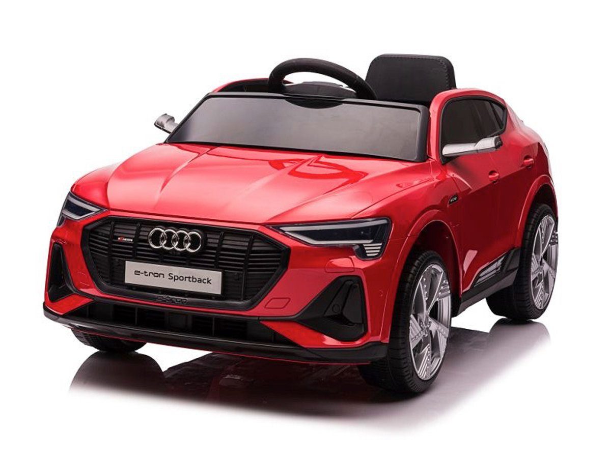 TPFLiving Elektro-Kinderauto Audi e-tron - Kinderauto mit Fernbedienung - 2 x 12 Volt - 7Ah-Akku, Belastbarkeit 30 kg, Kinderfahrzeug mit Soft-Start und Bremsautomatik - Farbe: rot