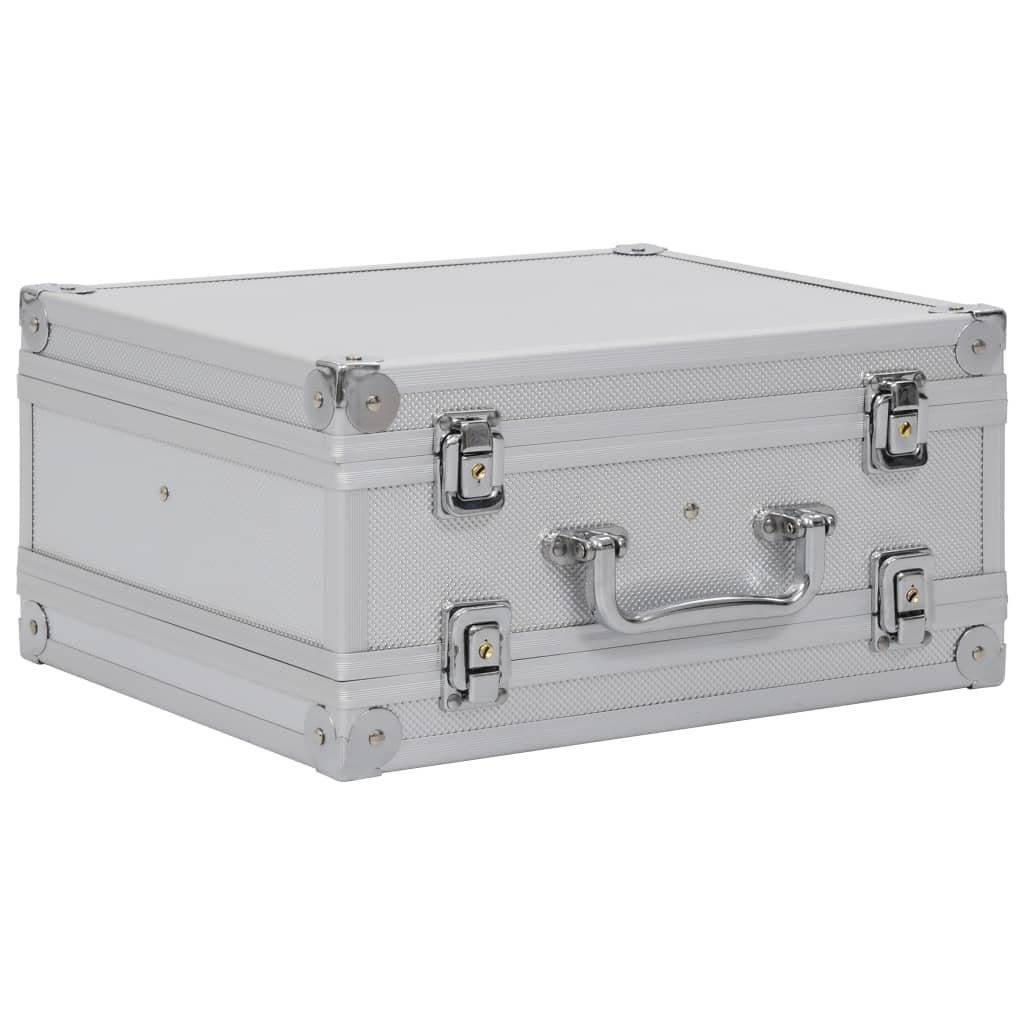 vidaXL Koffer Waffenkoffer Aluminium ABS Silbern günstig online kaufen