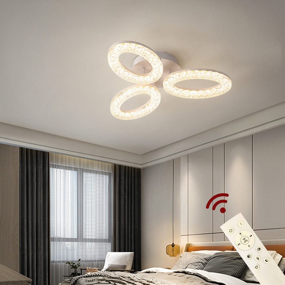 Eurohandisplay LED Deckenleuchte LED Deckenlampe Fernbedienung Lichtfarbe/Helligkeit einstellbar, LED fest integriert, Warmweiß mit Kaltweiß einstellbar, Lichtfarbe und Helligkeit einstellbar mit Fernbedienung