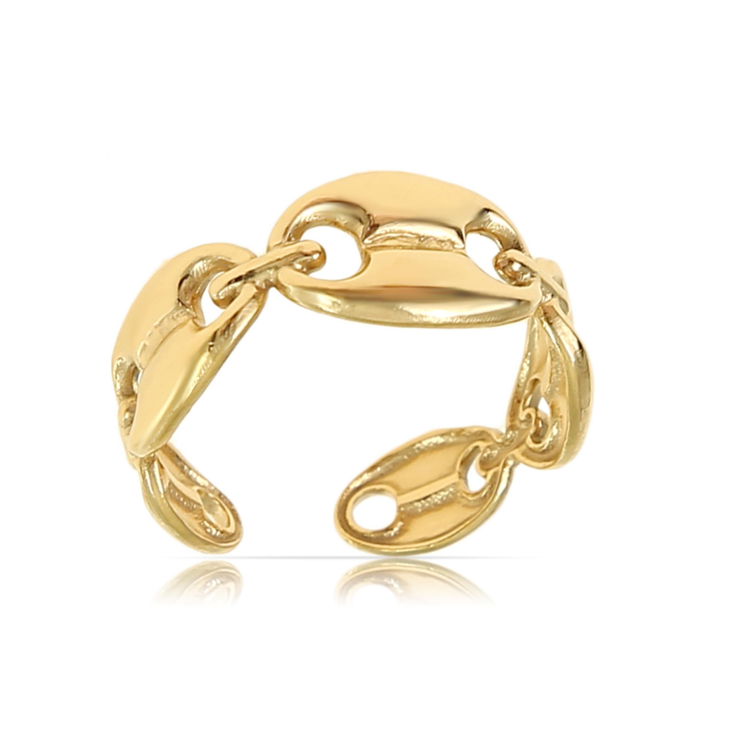 Made by Nami Fingerring Edelstahl Ring Gold mit mehreren verbundenen Gliede günstig online kaufen